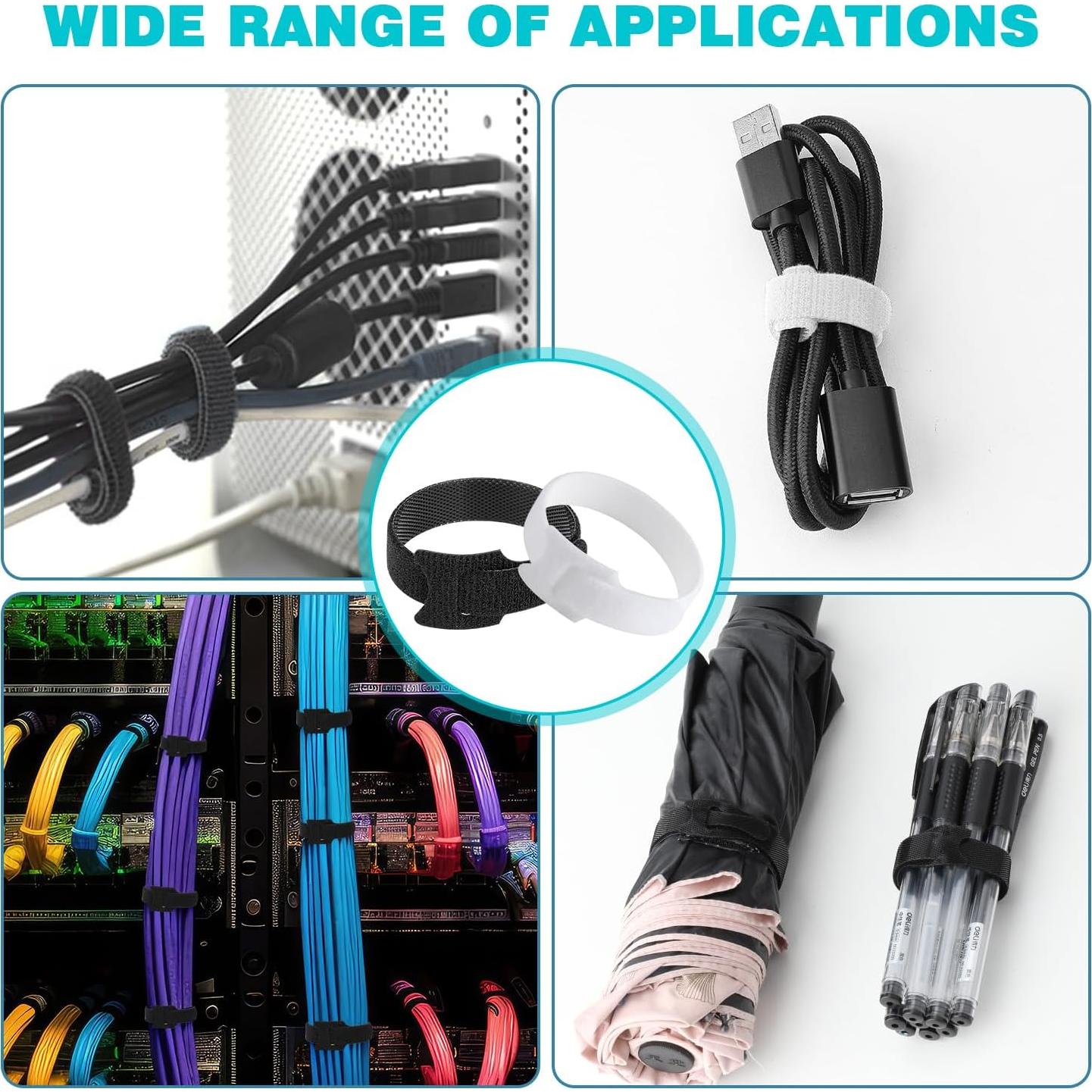 120 Bridas Reutilizables para Cables SAISN Nylon 15-20 cm