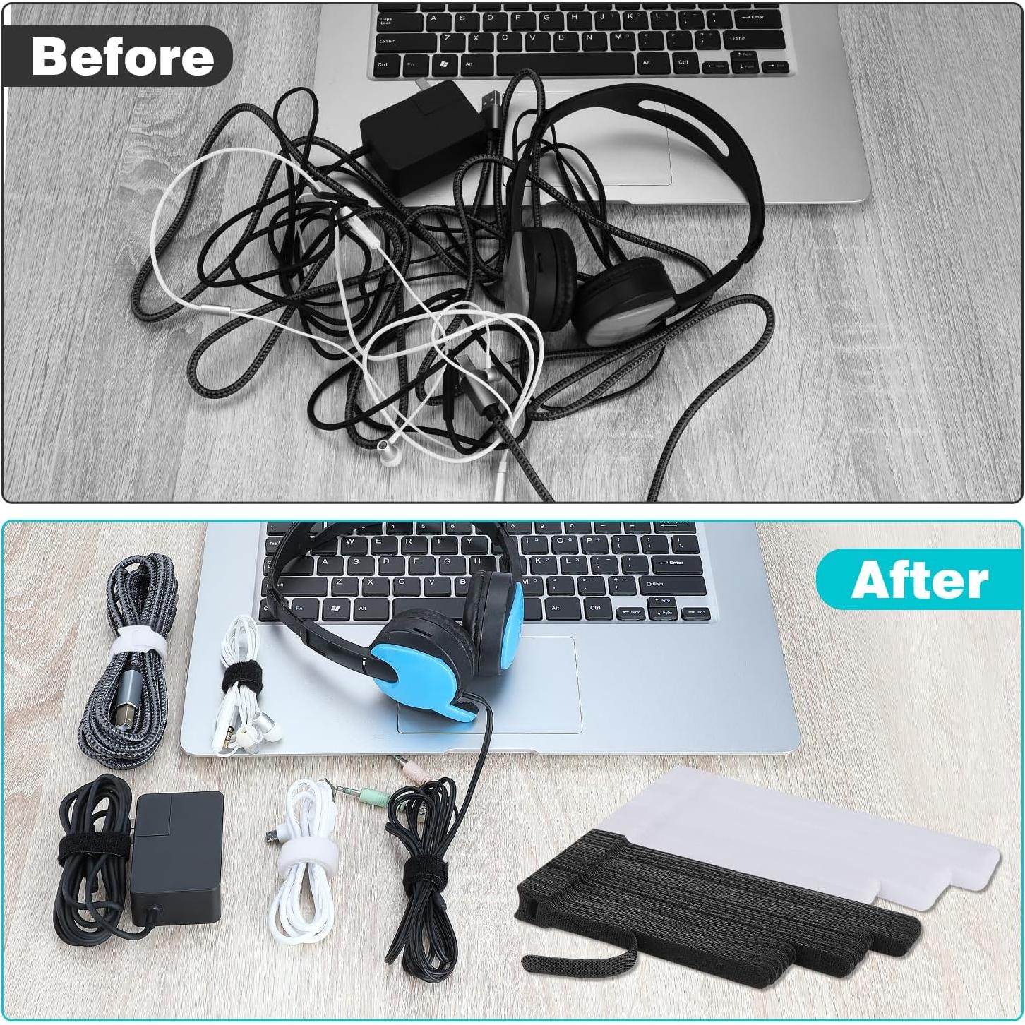 120 Bridas Reutilizables para Cables SAISN Nylon 15-20 cm