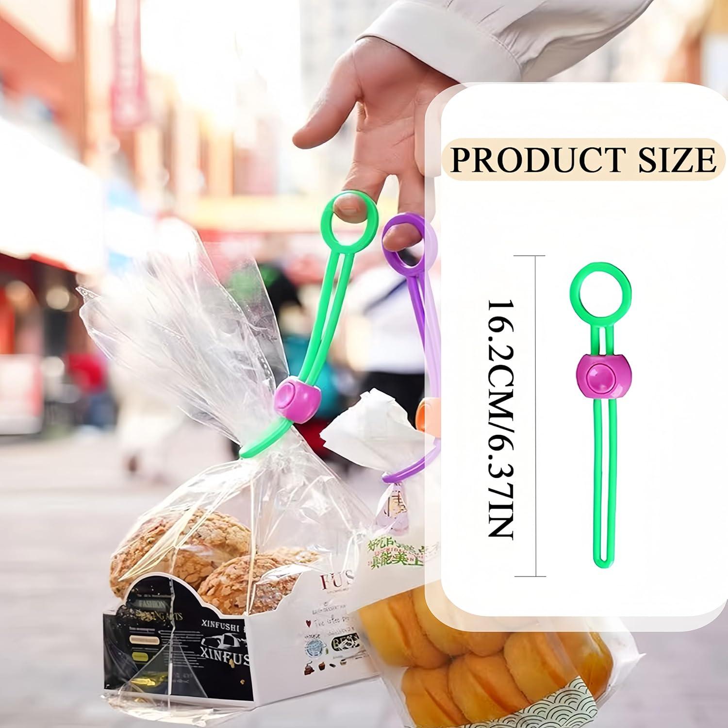 Explainout Multi-purpose Sealer, Multi Purpose Sealer Detachable MultiPurpose Sealing Ties Reusable Zip Cable Ties, High Elasticity, Elastic Cord Organizer For Sealing Food Bags (9Pcs)