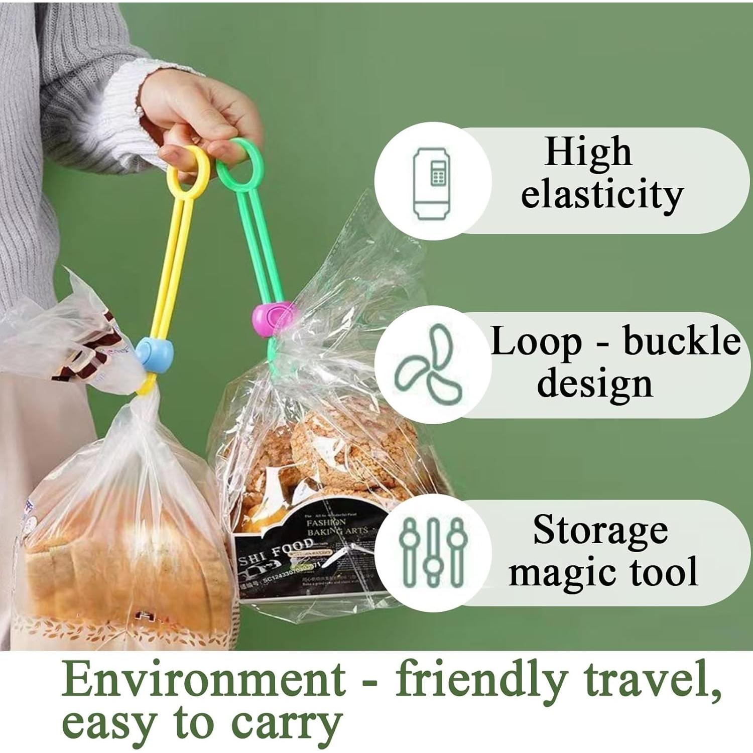 Explainout Multi-purpose Sealer, Multi Purpose Sealer Detachable MultiPurpose Sealing Ties Reusable Zip Cable Ties, High Elasticity, Elastic Cord Organizer For Sealing Food Bags (9Pcs)