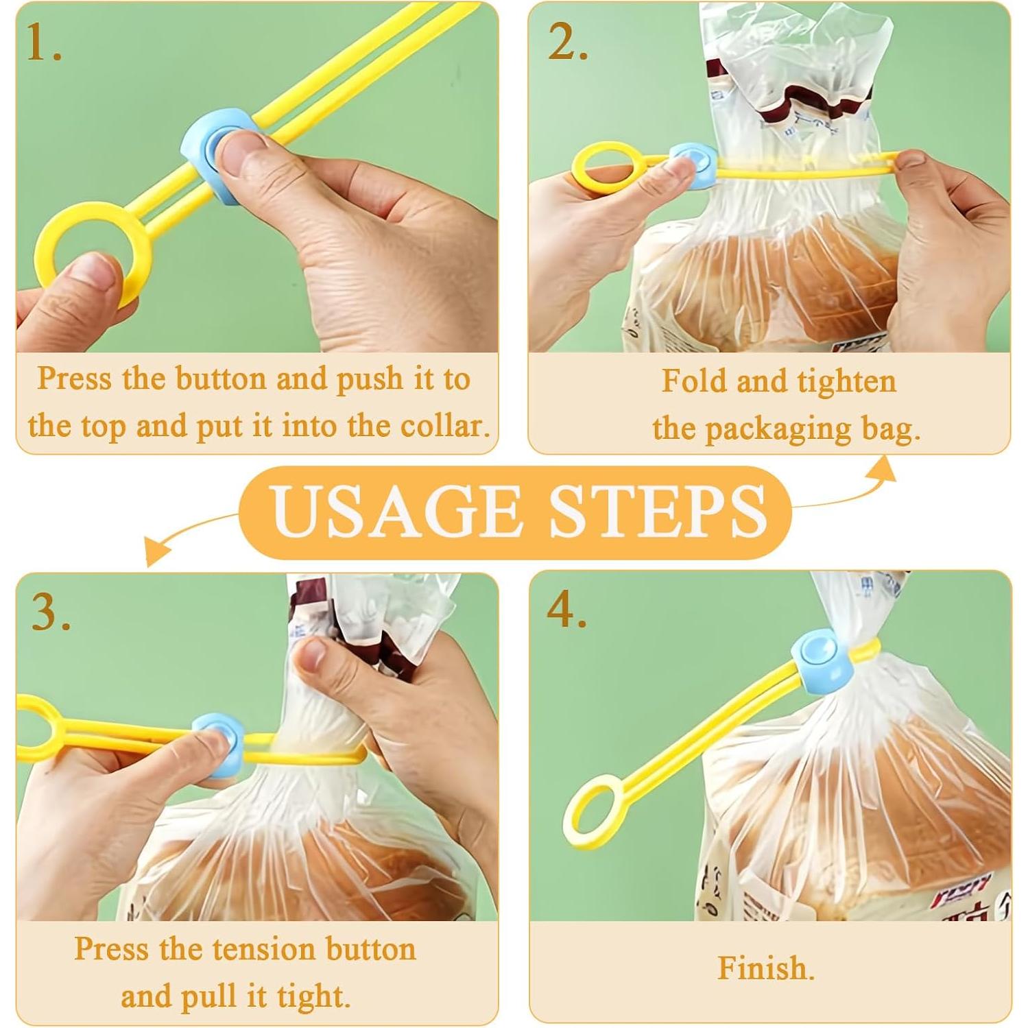 Explainout Multi-purpose Sealer, Multi Purpose Sealer Detachable MultiPurpose Sealing Ties Reusable Zip Cable Ties, High Elasticity, Elastic Cord Organizer For Sealing Food Bags (9Pcs)