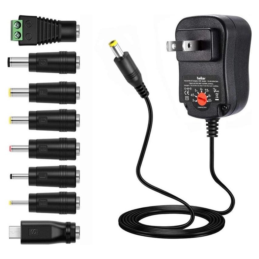 Adaptador de Voltaje Ajustable Belker 12W AC/DC 3-12V