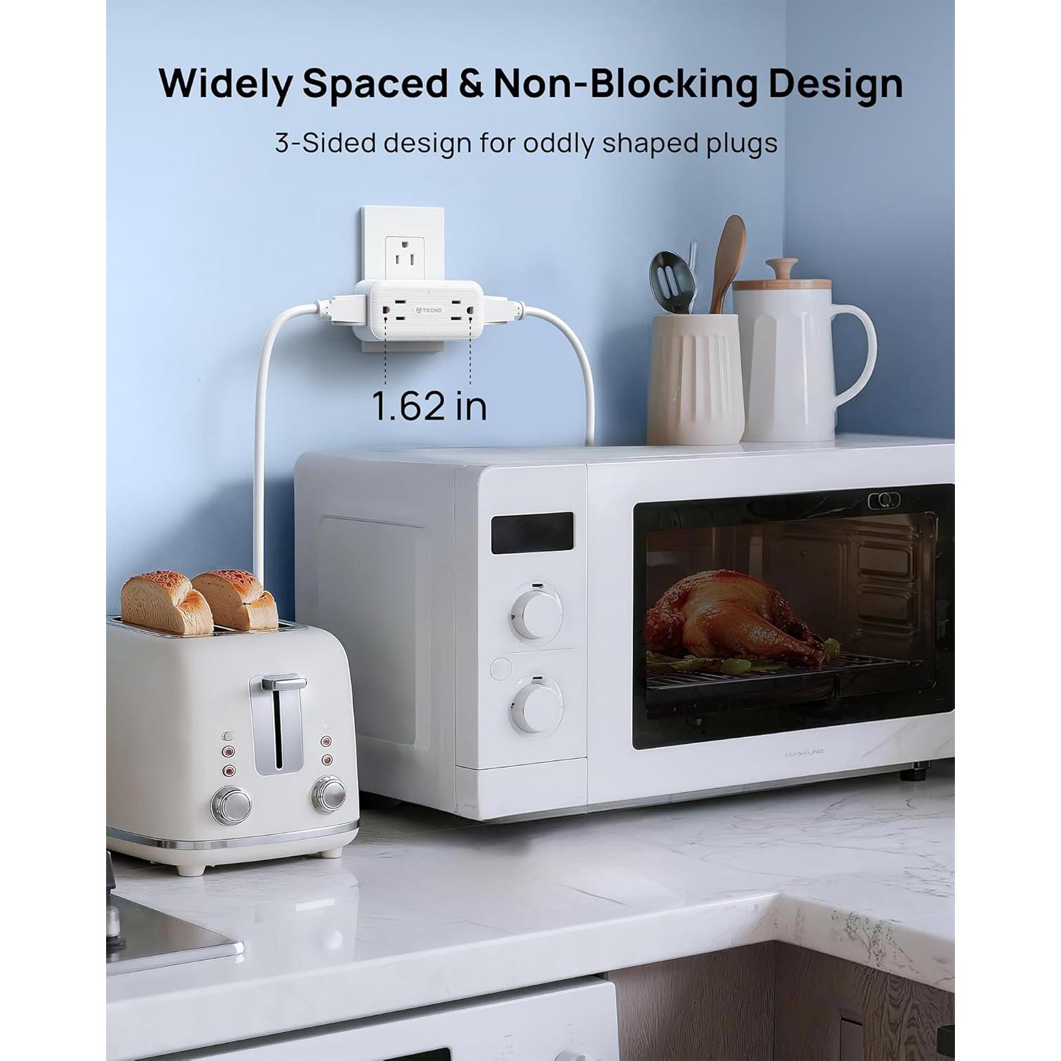 Extensor de Enchufe Rotatorio TROND 4 AC 900J Blanco