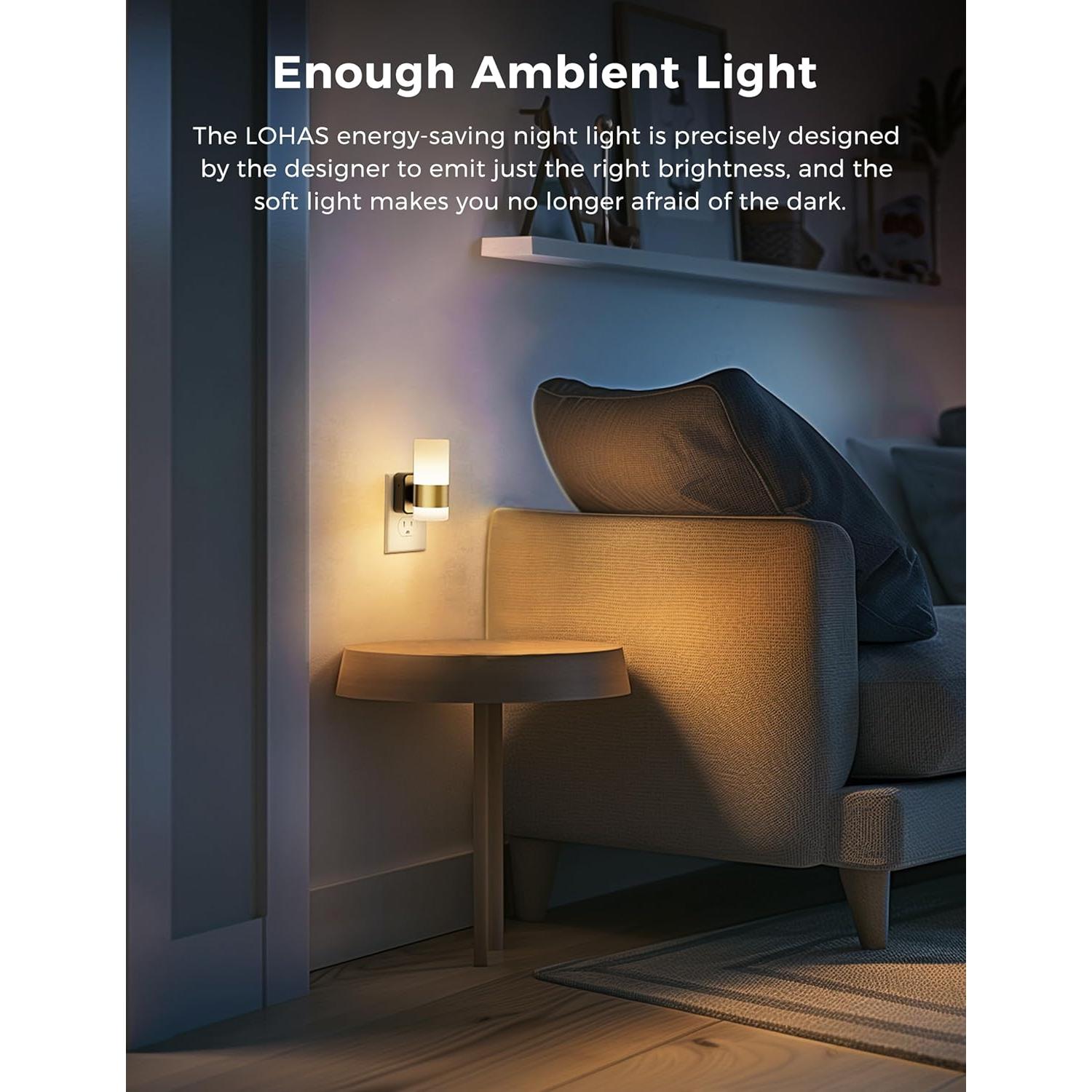 Luz Nocturna LED Regulable L LOHAS 2 Piezas 3000K 1W