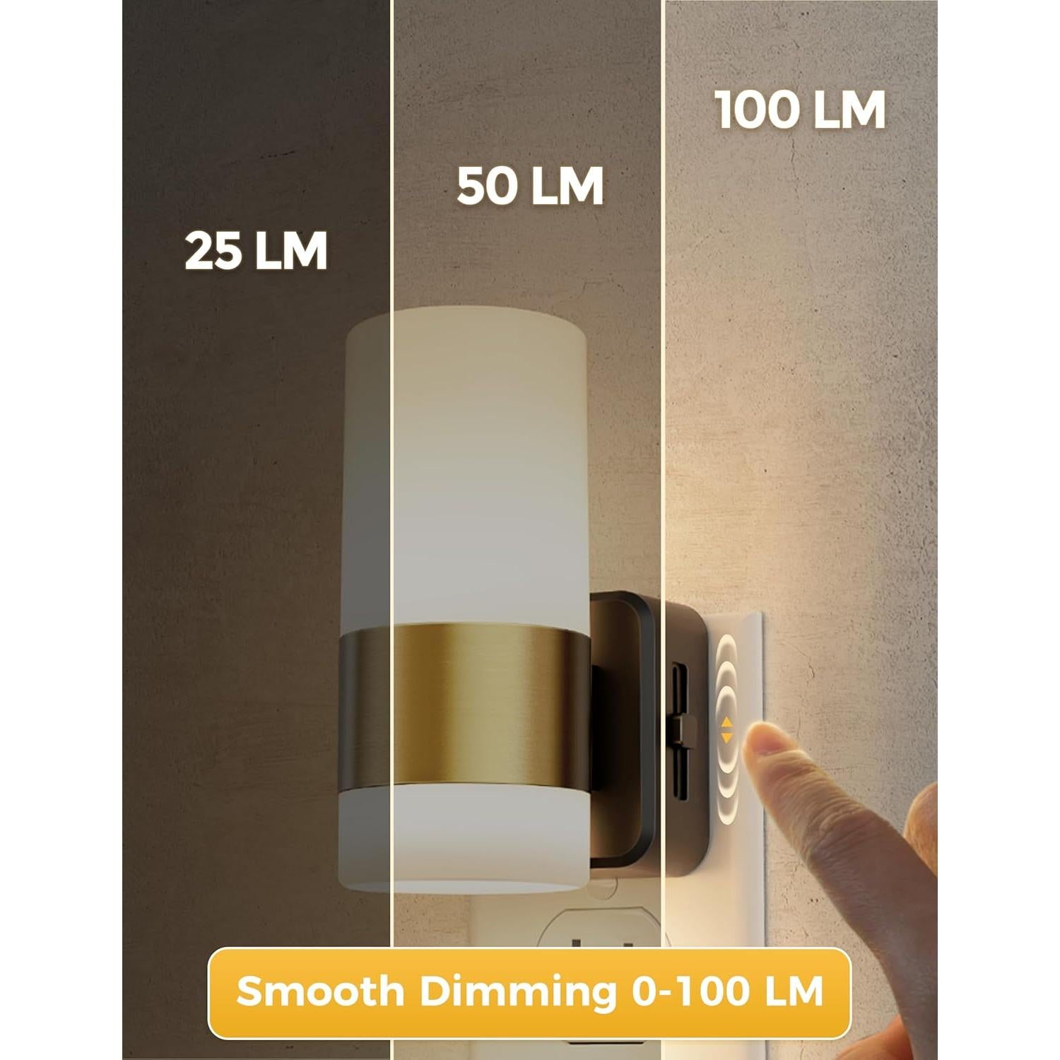 Luz Nocturna LED Regulable L LOHAS 2 Piezas 3000K 1W