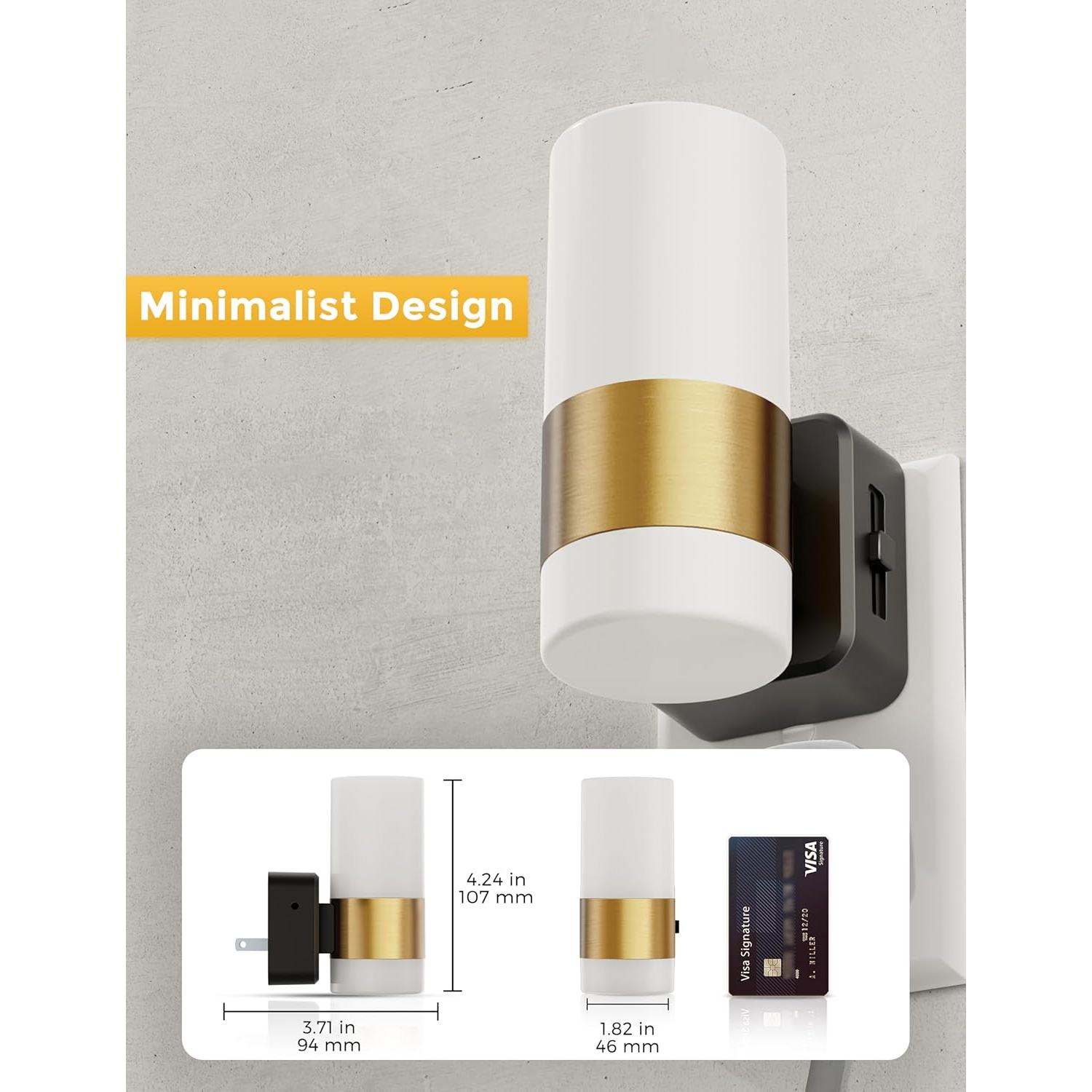 Luz Nocturna LED Regulable L LOHAS 2 Piezas 3000K 1W