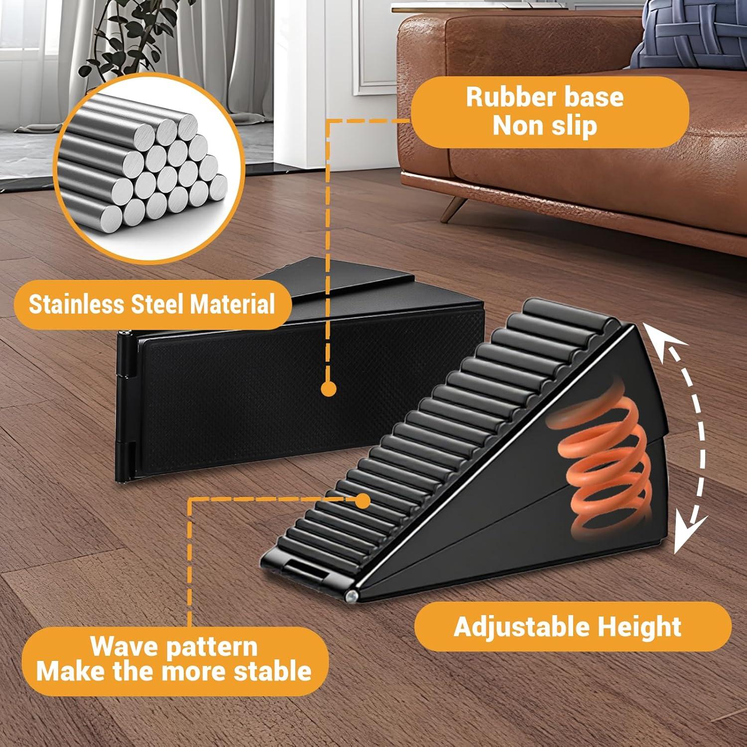 Topes de puerta LawnLegend de goma negra, 1 paquete, antideslizante