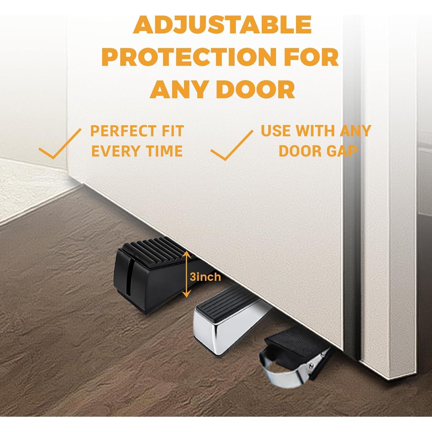 Topes de puerta LawnLegend de goma negra, 1 paquete, antideslizante