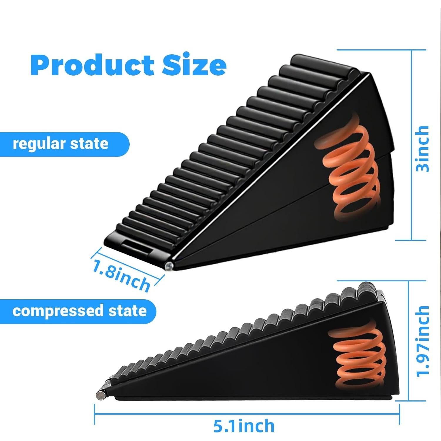 Topes de puerta LawnLegend de goma negra, 1 paquete, antideslizante