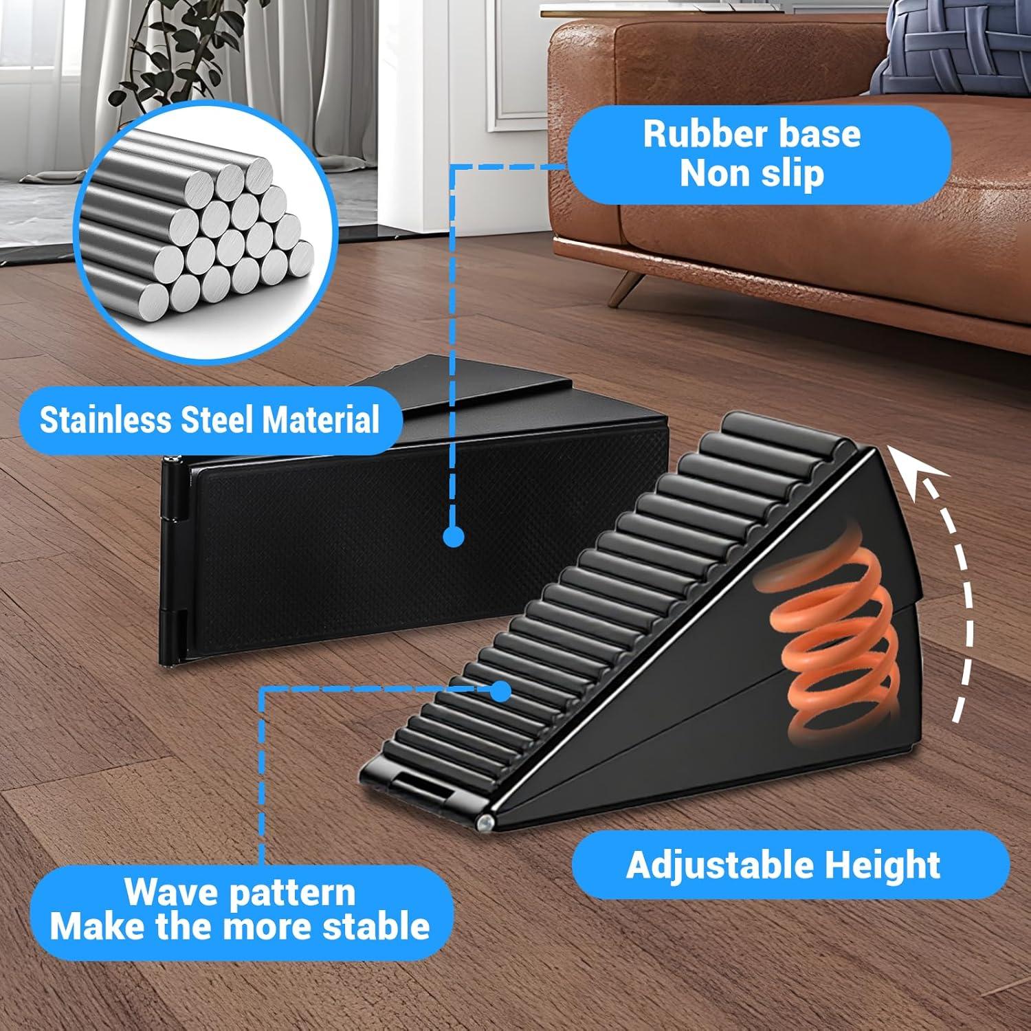 Topes de puerta LawnLegend de goma negra, 1 paquete, antideslizante