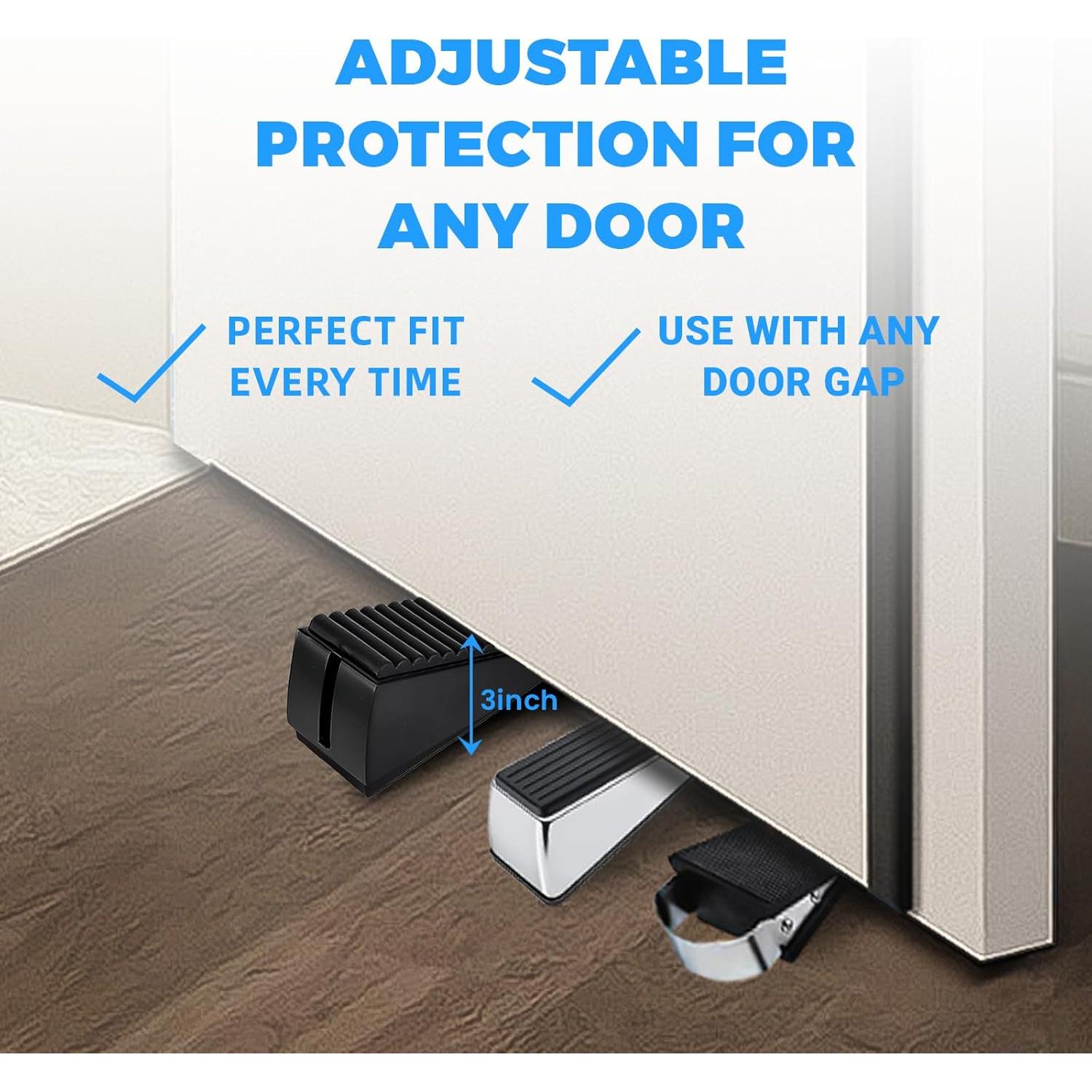 Topes de puerta LawnLegend de goma negra, 1 paquete, antideslizante