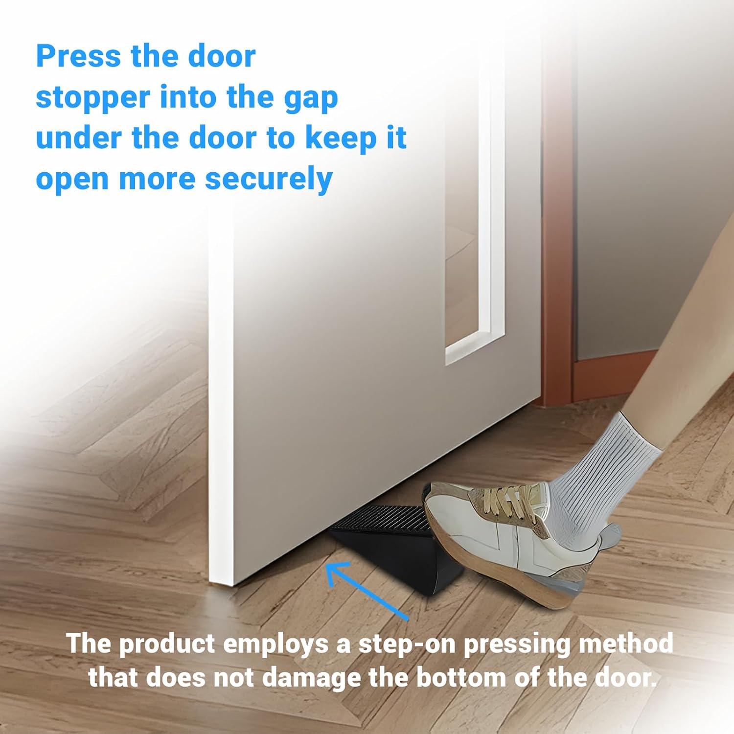 Topes de puerta LawnLegend de goma negra, 1 paquete, antideslizante