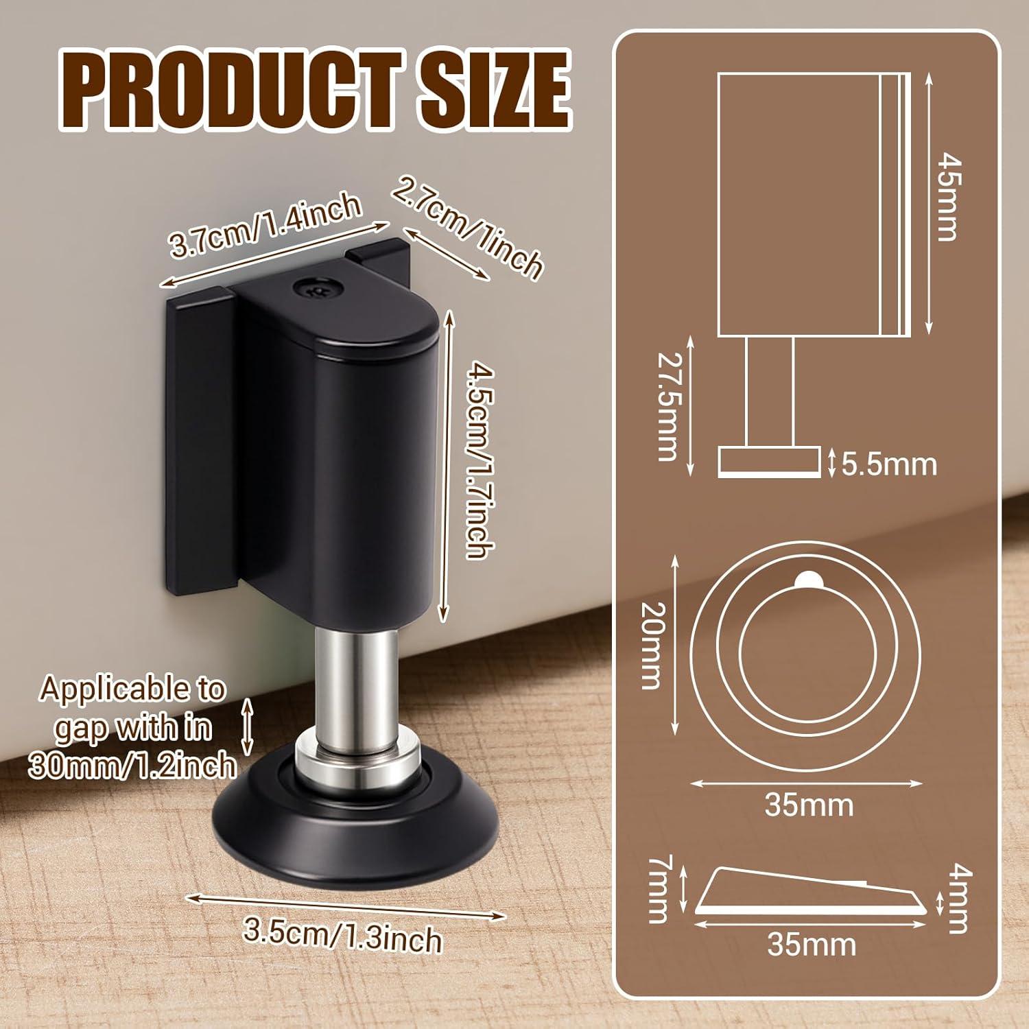 Paquete de 2 Topes de Puerta Magnéticos Ajustables Otoolling
