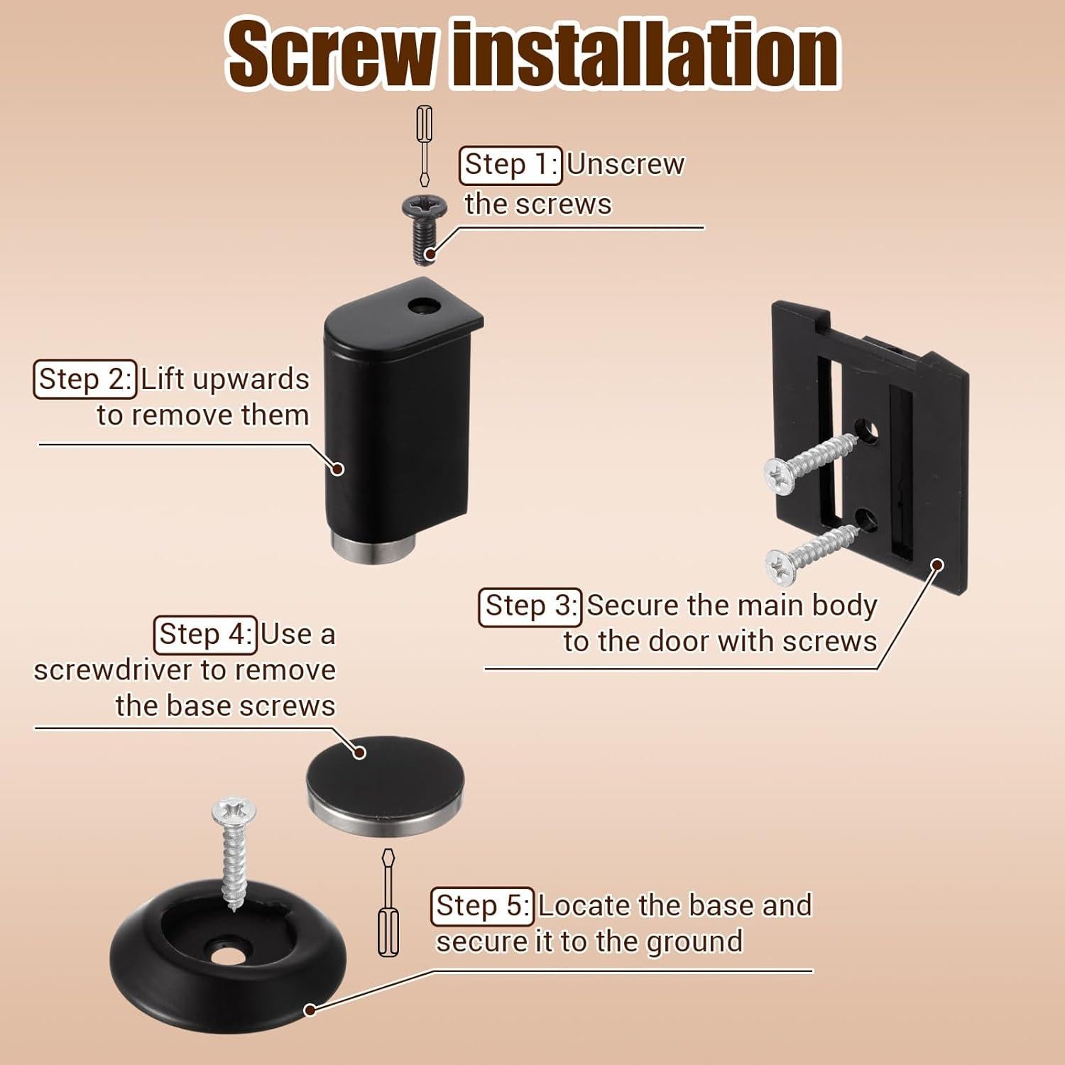 Paquete de 2 Topes de Puerta Magnéticos Ajustables Otoolling