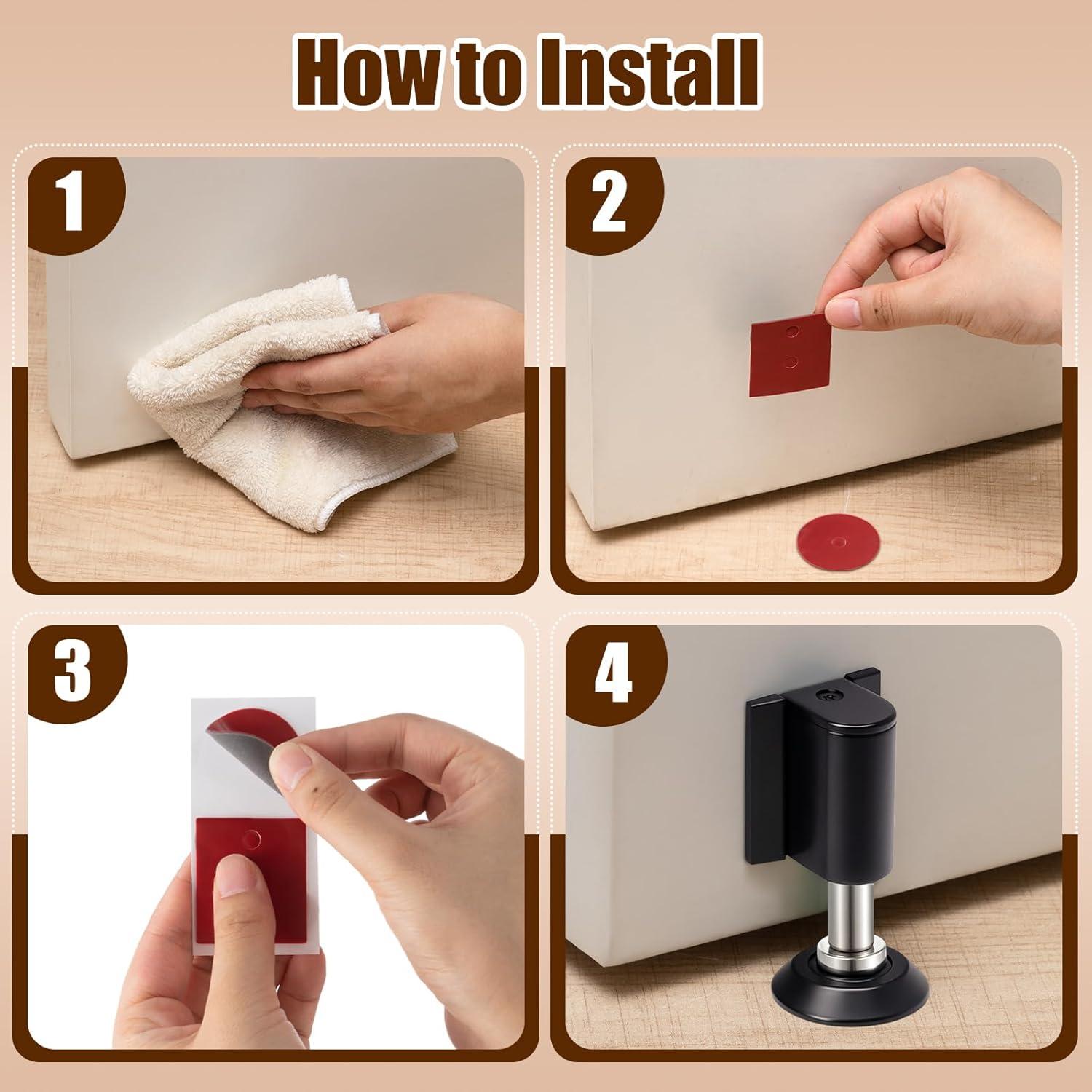 Paquete de 2 Topes de Puerta Magnéticos Ajustables Otoolling