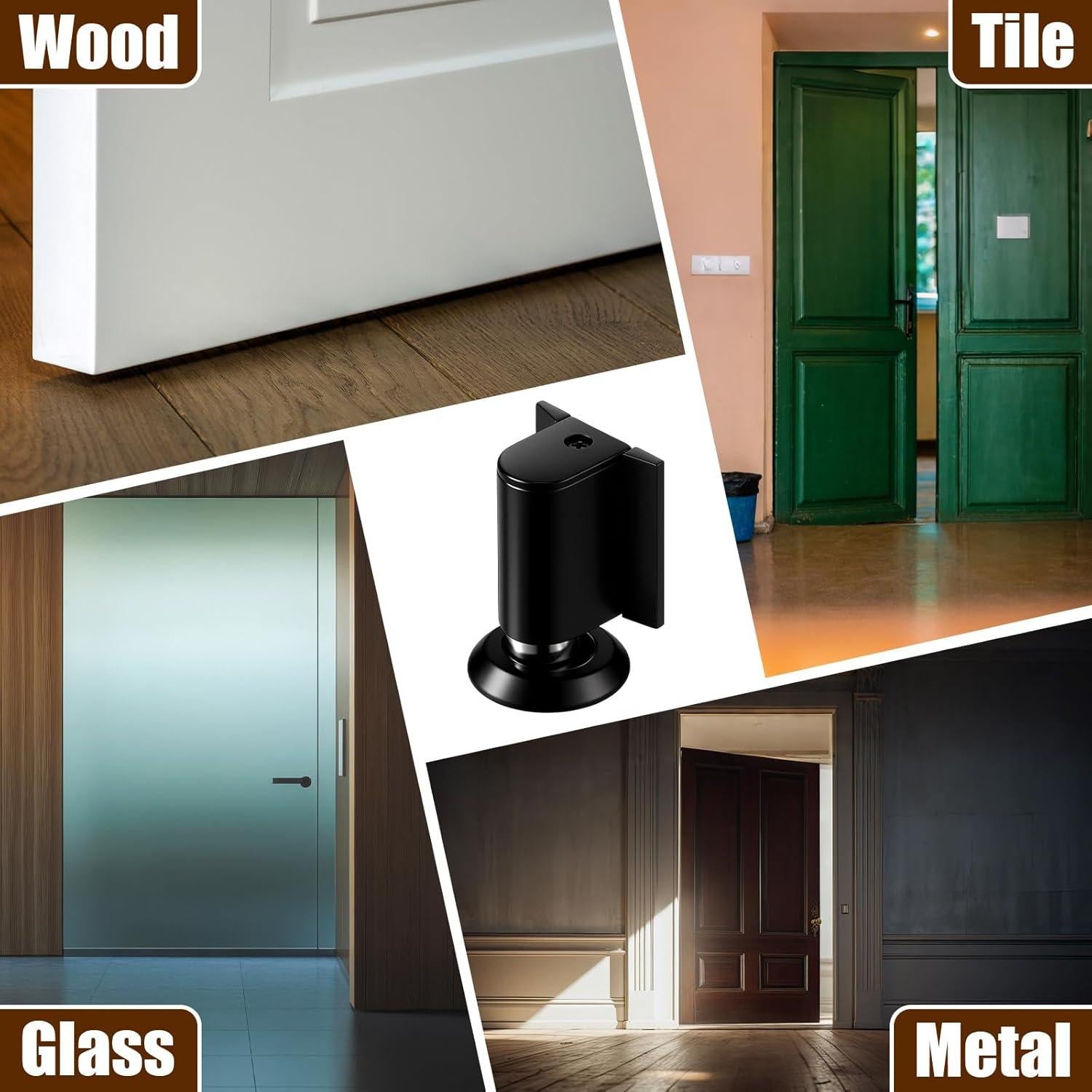 Paquete de 2 Topes de Puerta Magnéticos Ajustables Otoolling