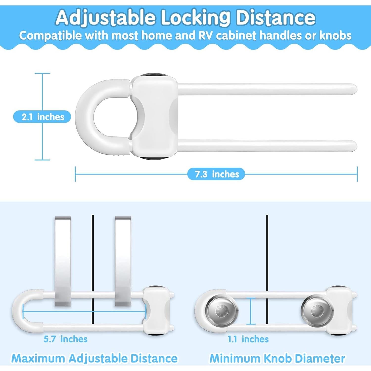 Cerraduras de Seguridad para Gabinetes Modacraft 15 Piezas