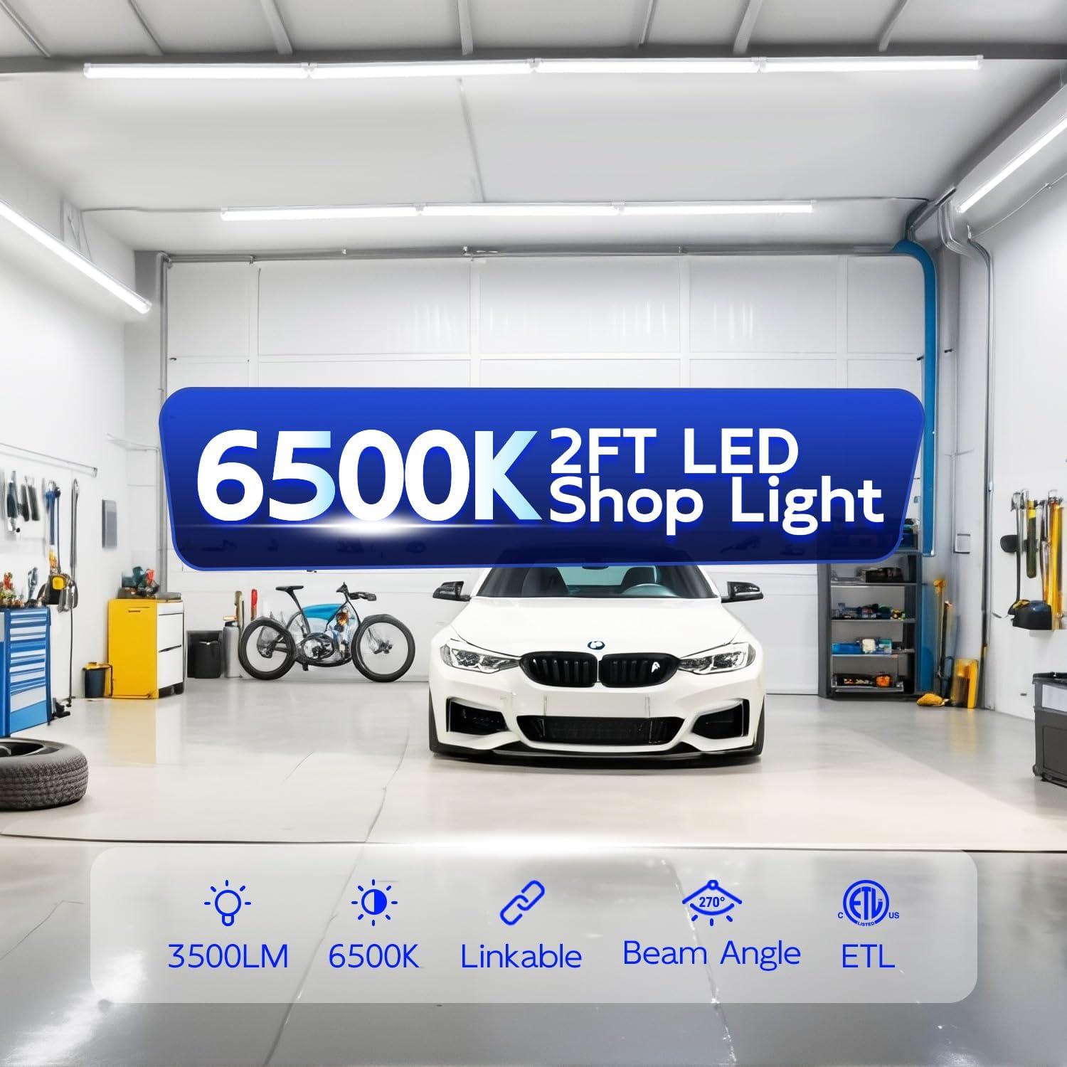 Luz de Taller LED Hykolity 30W 2FT 3500lm 6500K Enlazable