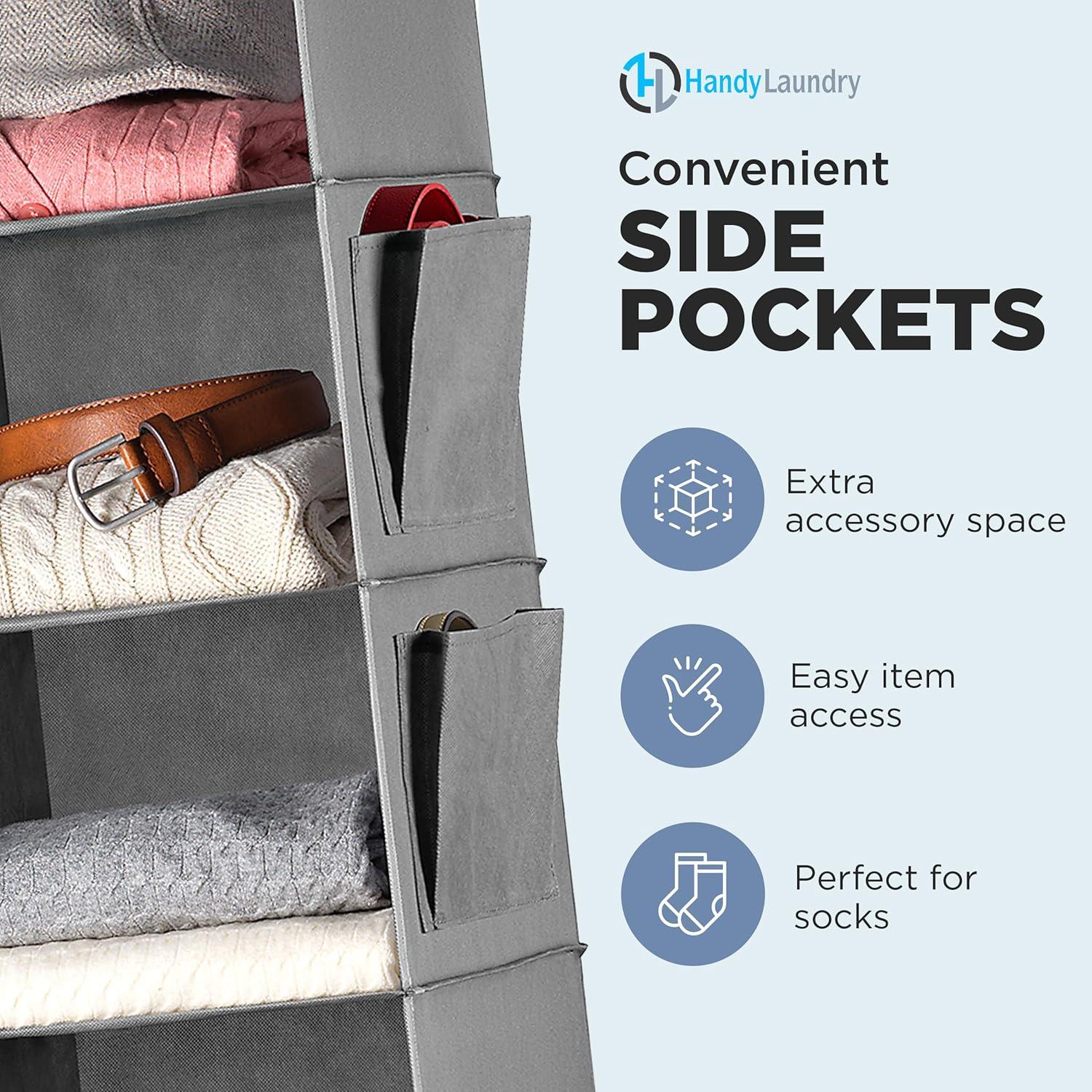 Organizador de Closet Colgante Handy Laundry 6 Estantes Gris
