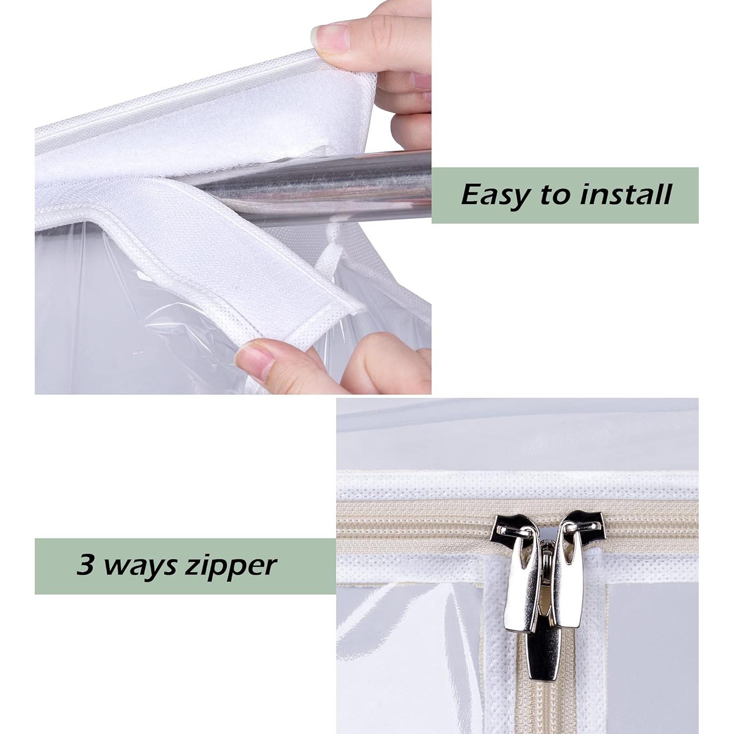 Bolsas de Ropa Colgantes KEETDY 109 cm Transparente con Ventana