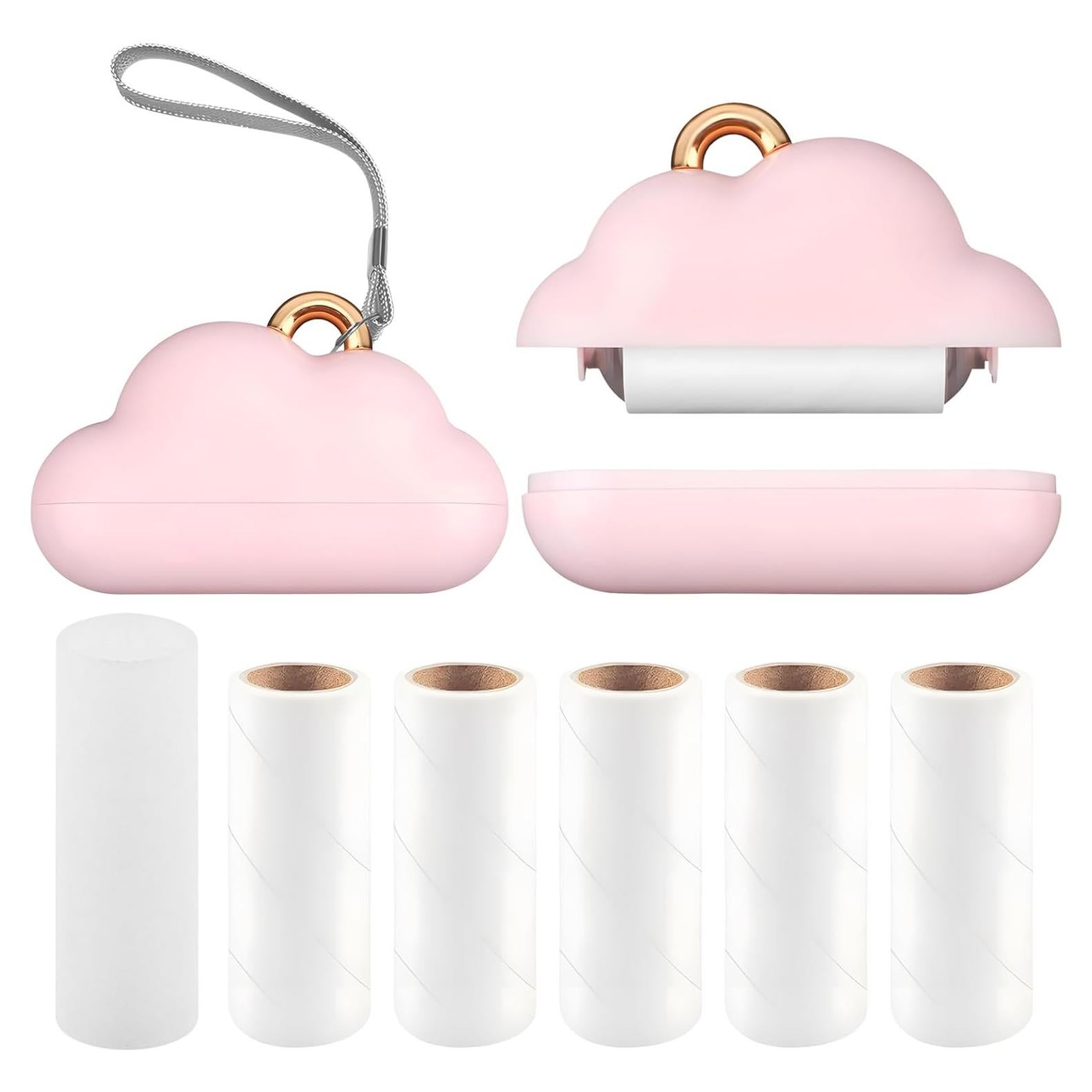 Mini Rodillo Quitapelusas Reutilizable Sunbrnhome Rosa 150 Hojas