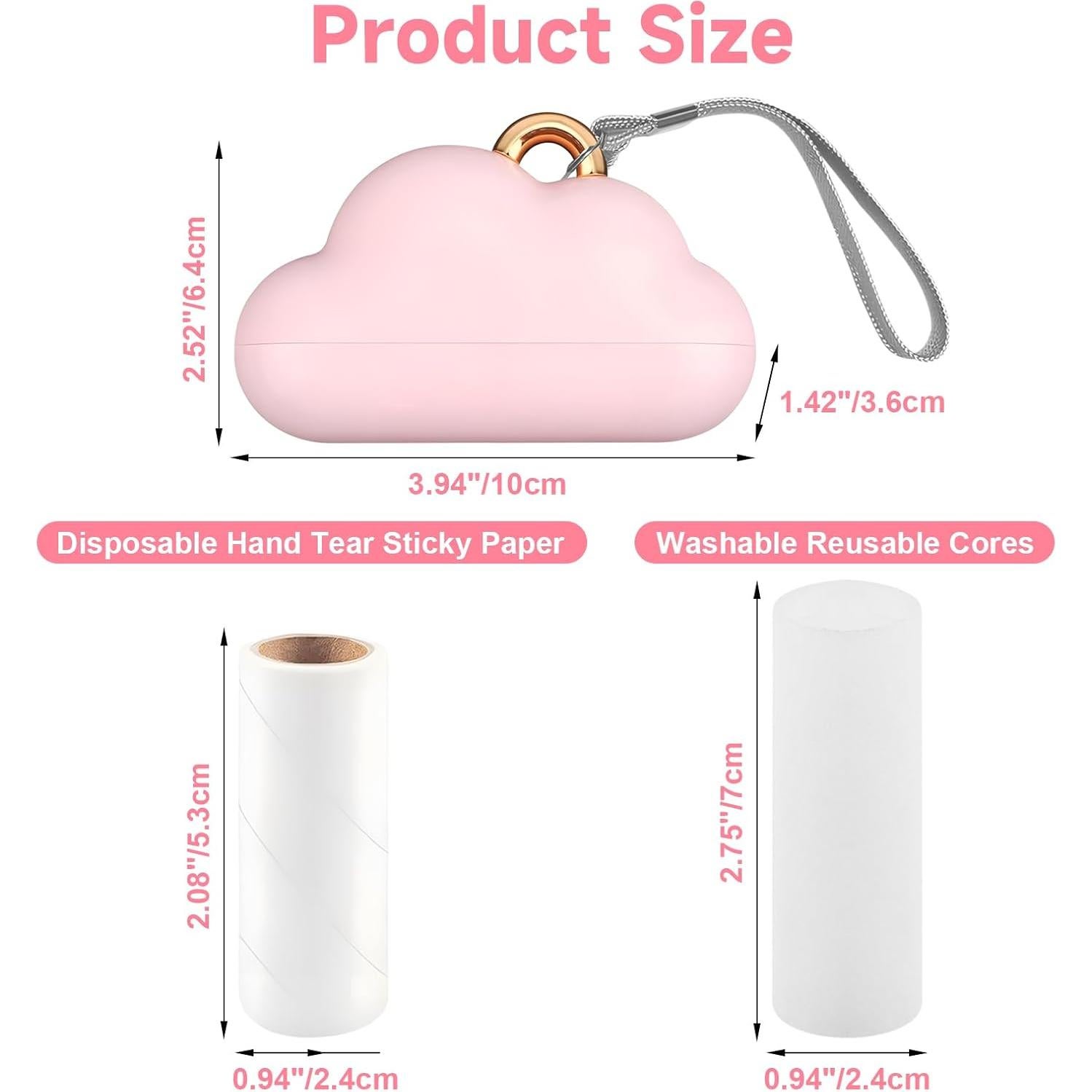 Mini Rodillo Quitapelusas Reutilizable Sunbrnhome Rosa 150 Hojas