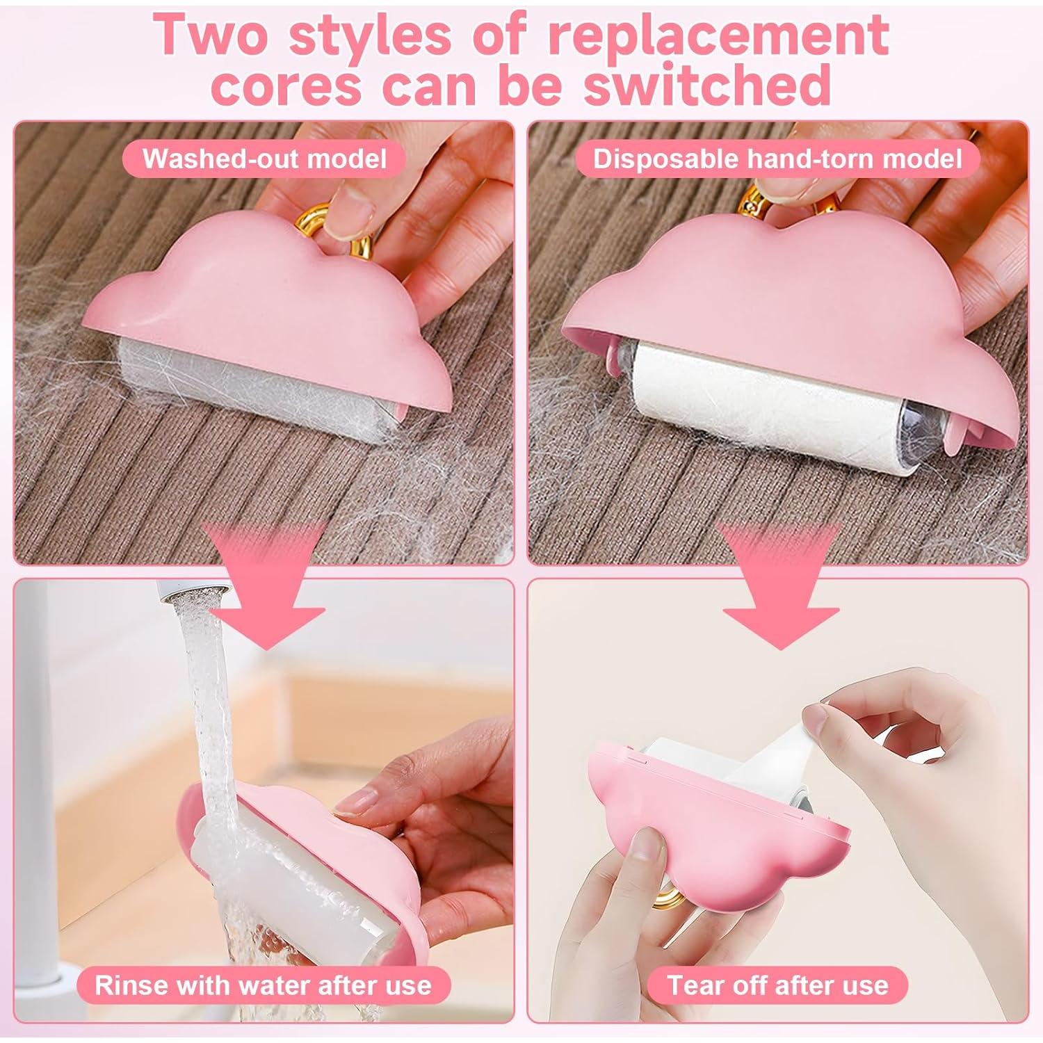 Mini Rodillo Quitapelusas Reutilizable Sunbrnhome Rosa 150 Hojas