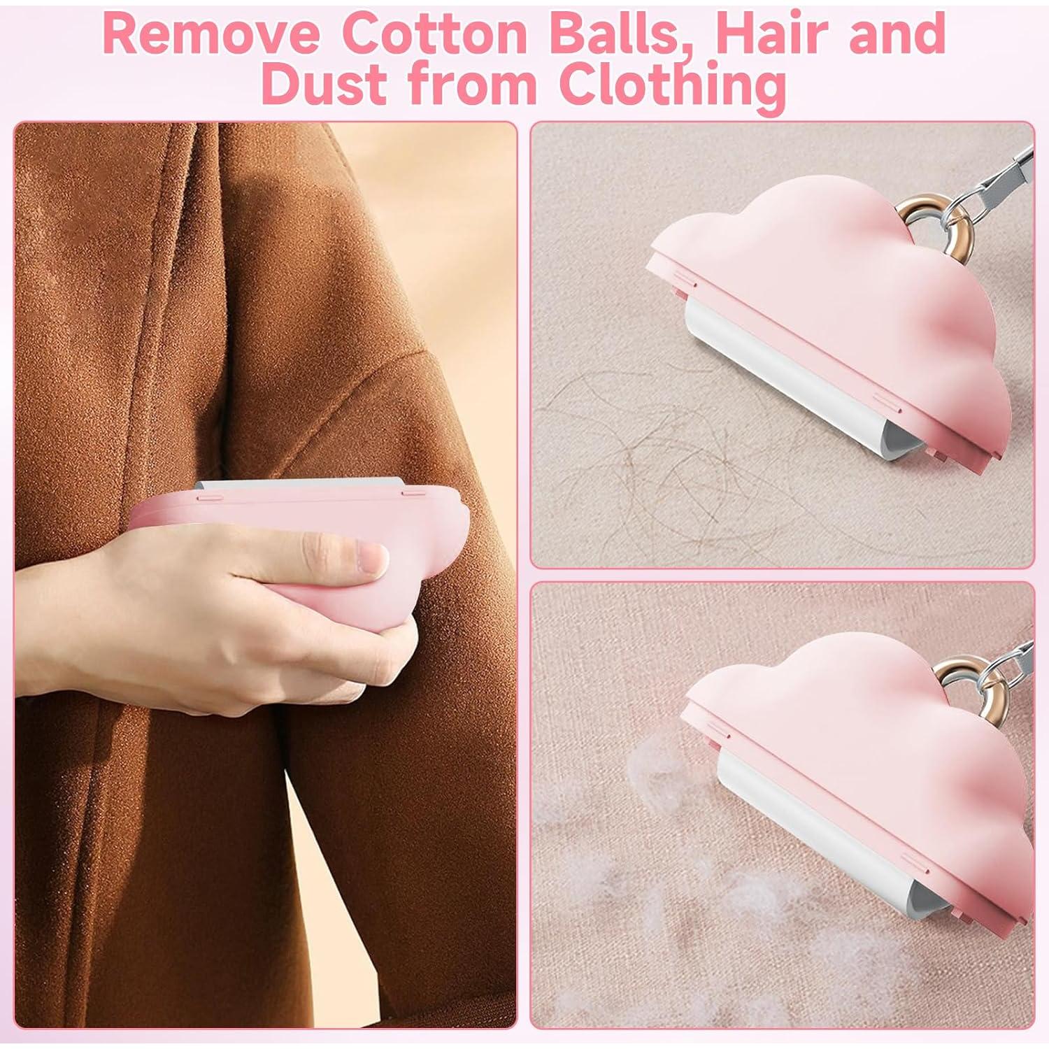 Mini Rodillo Quitapelusas Reutilizable Sunbrnhome Rosa 150 Hojas