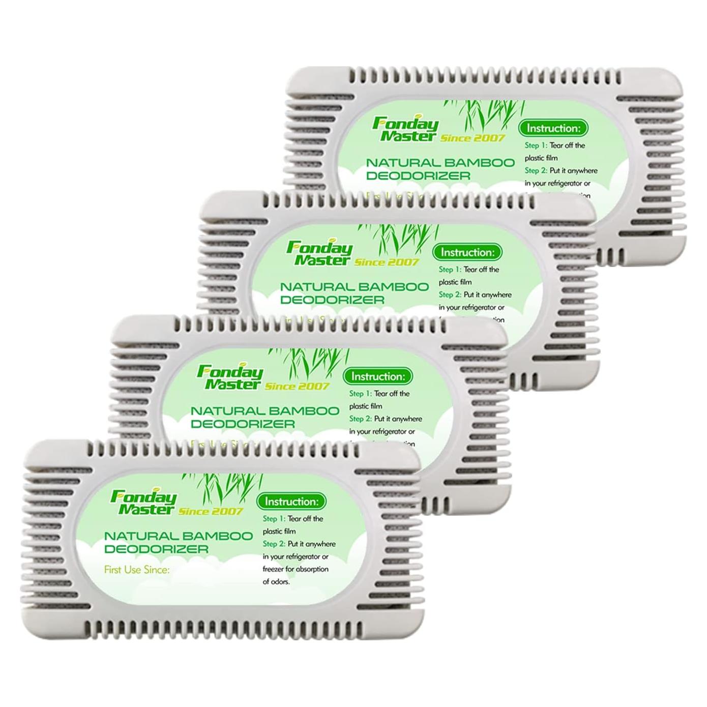 Desodorante de Refrigerador Fonday 4 Paquetes Carbón de Bambú