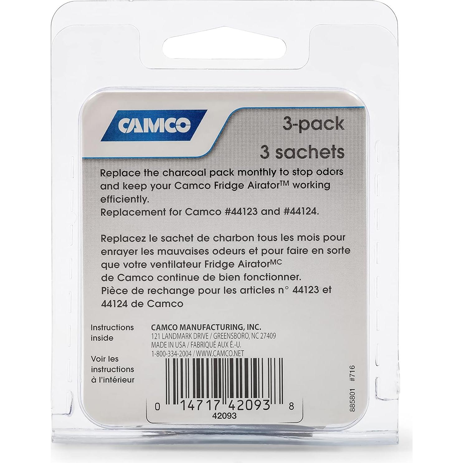 Paquetes de Carbón Camco 42093 para Aireador de Refrigerador