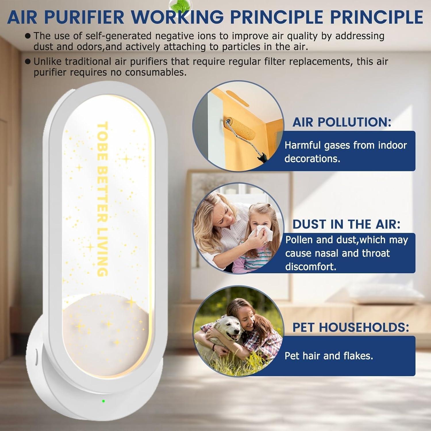 Purificador de Aire Enchufable TS-29 con Luz Nocturna