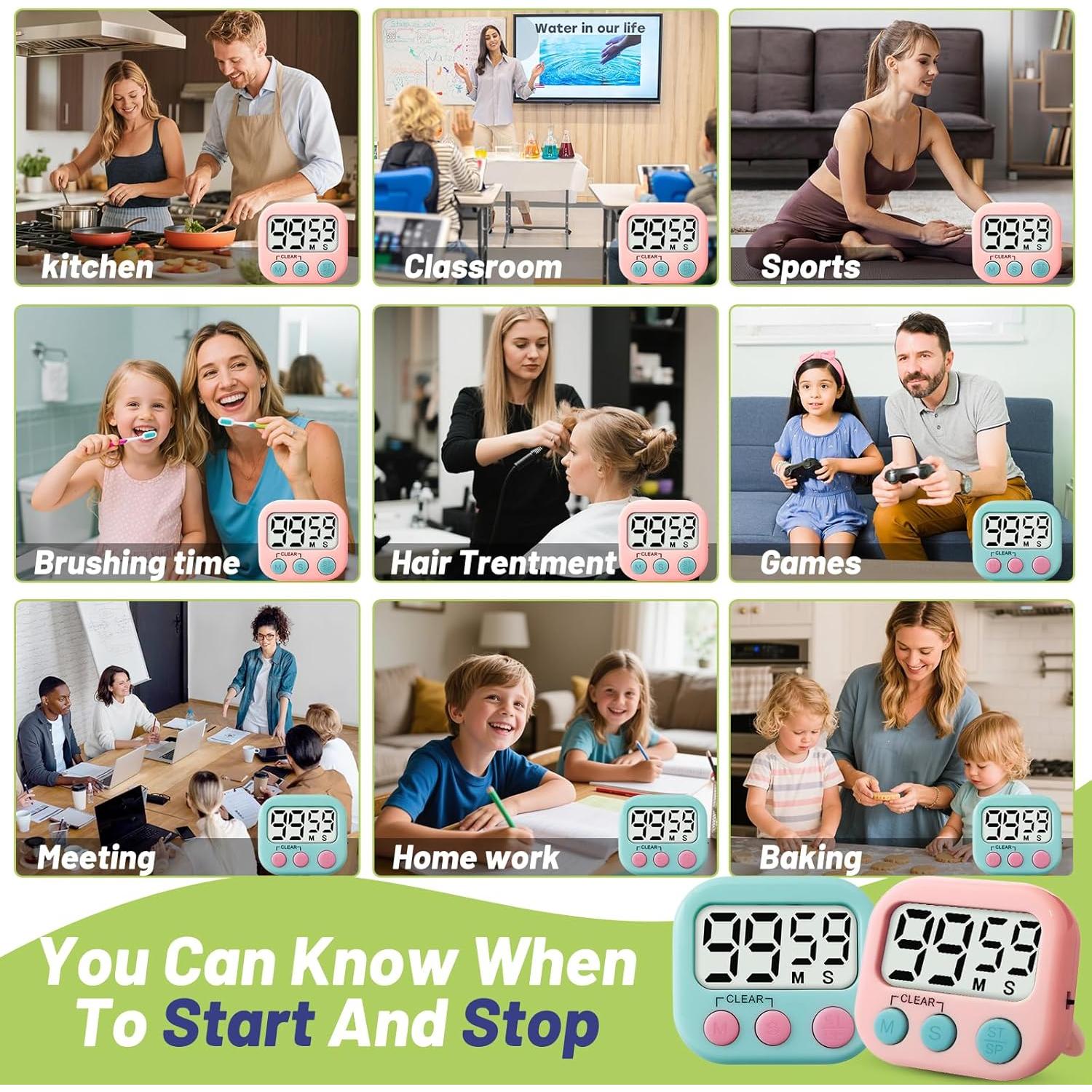 Temporizador Digital Glochin para Niños - 2 Pcs, Magnético