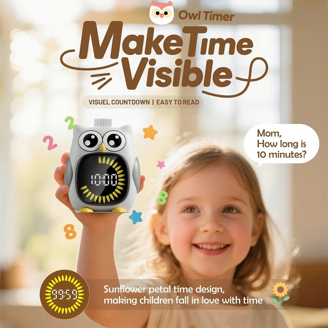 Temporizador Visual MayRoxe para Niños 99 Minutos Gris