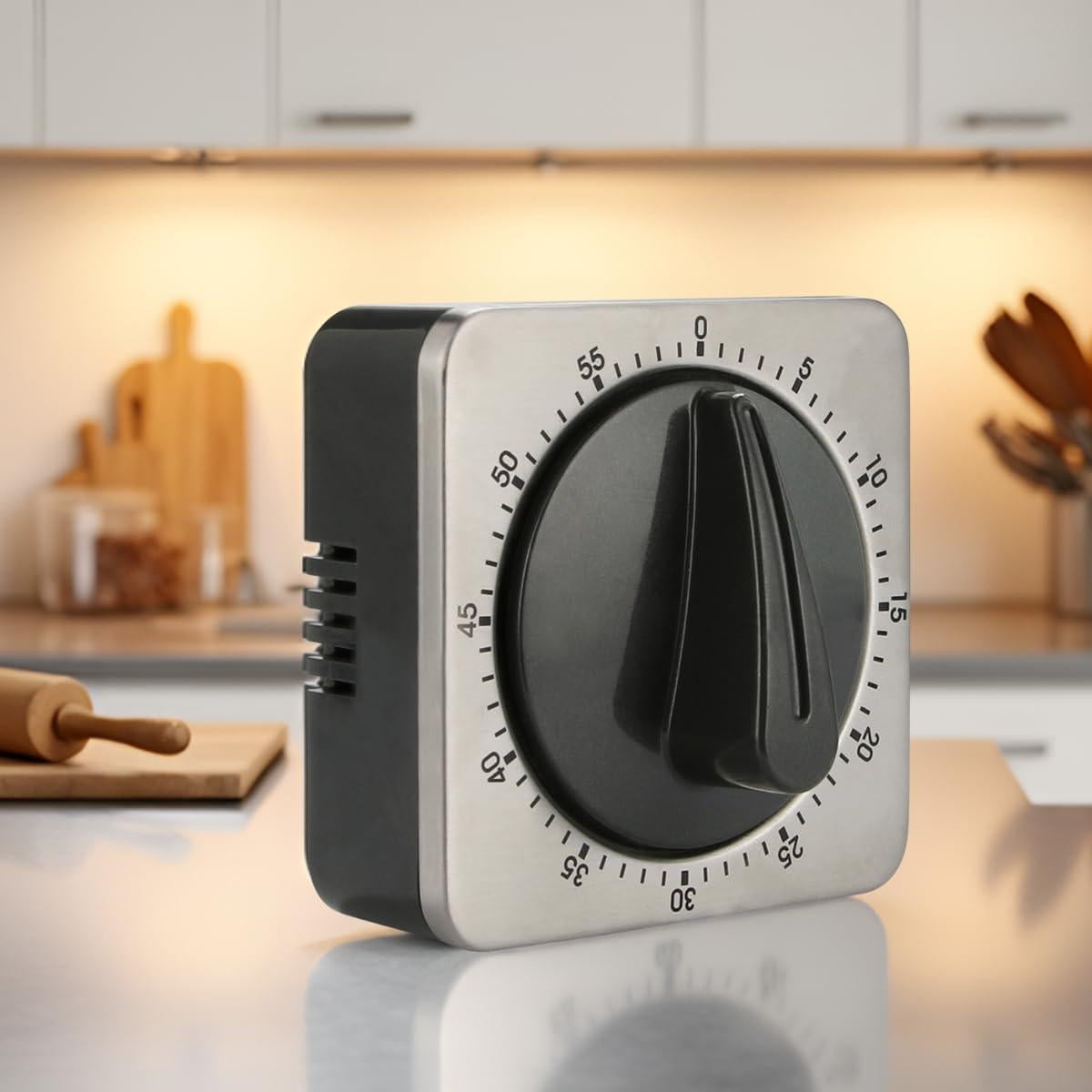 Temporizador de Cocina Searon Magnético 60 Minutos Acero Inoxidable