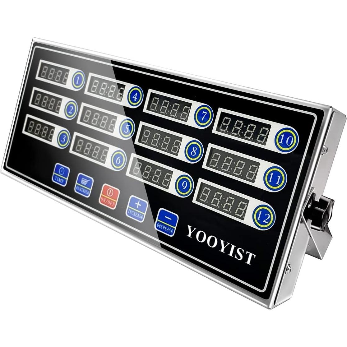 Temporizador Digital de Cocina YOOYIST 12 Canales Acero Inoxidable