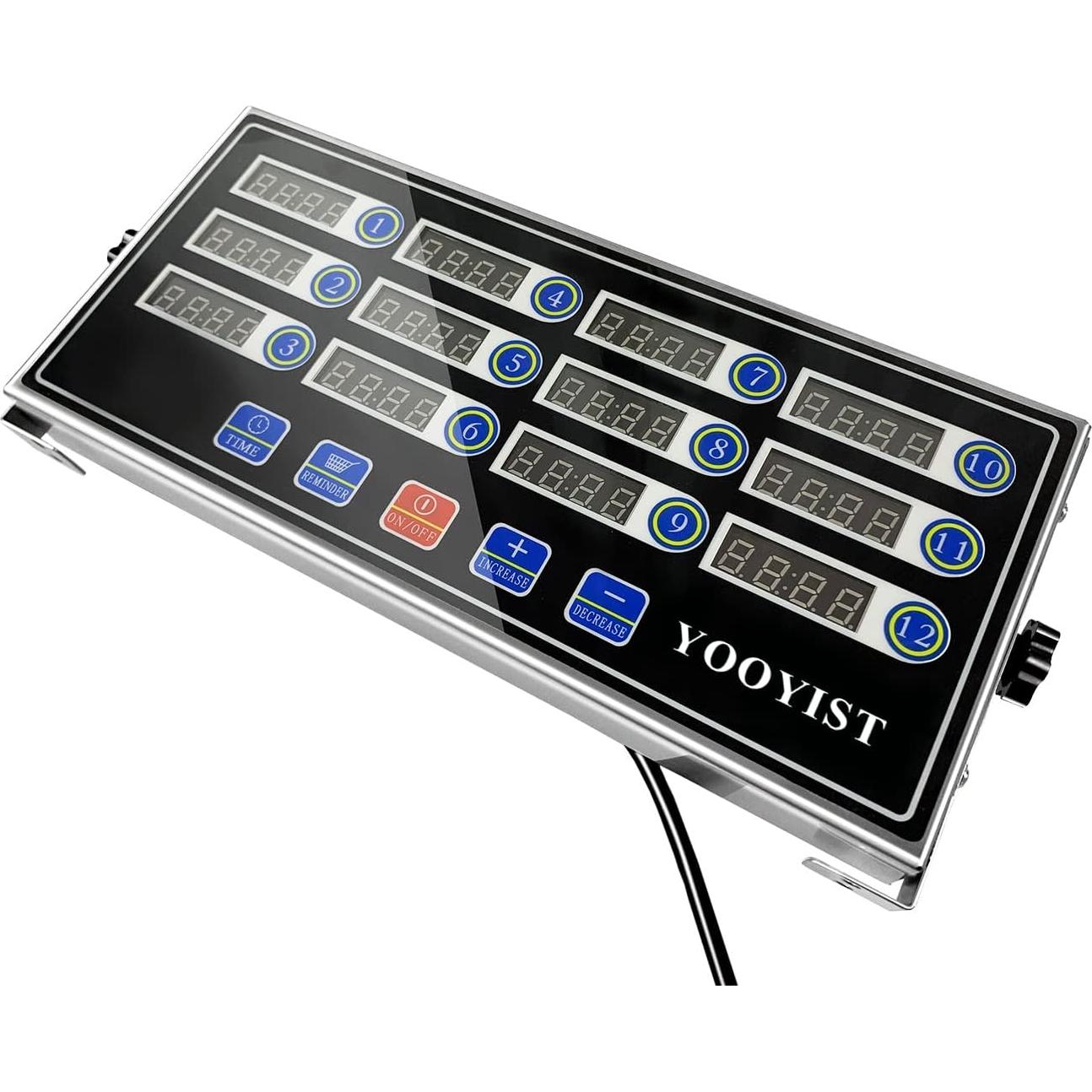 Temporizador Digital de Cocina YOOYIST 12 Canales Acero Inoxidable