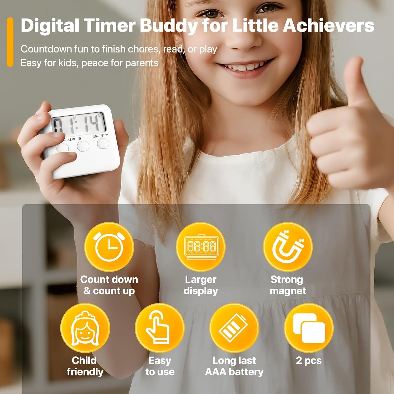 Paquete de 2 Temporizadores Digitales NEXHC con Pantalla LCD
