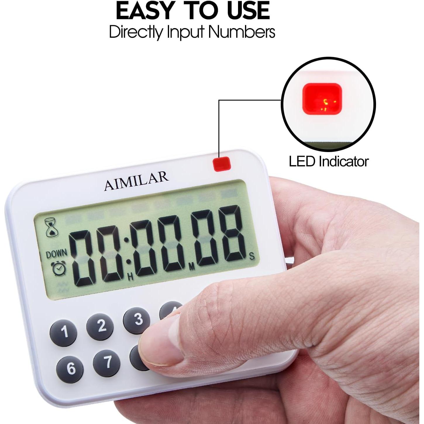 Temporizador de Cocina Digital AIMILAR con Alarma Fuerte y Teclado