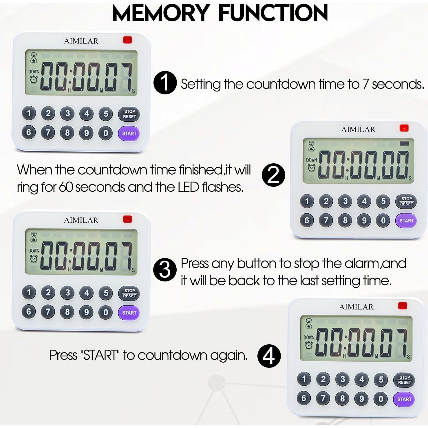 Temporizador de Cocina Digital AIMILAR con Alarma Fuerte y Teclado