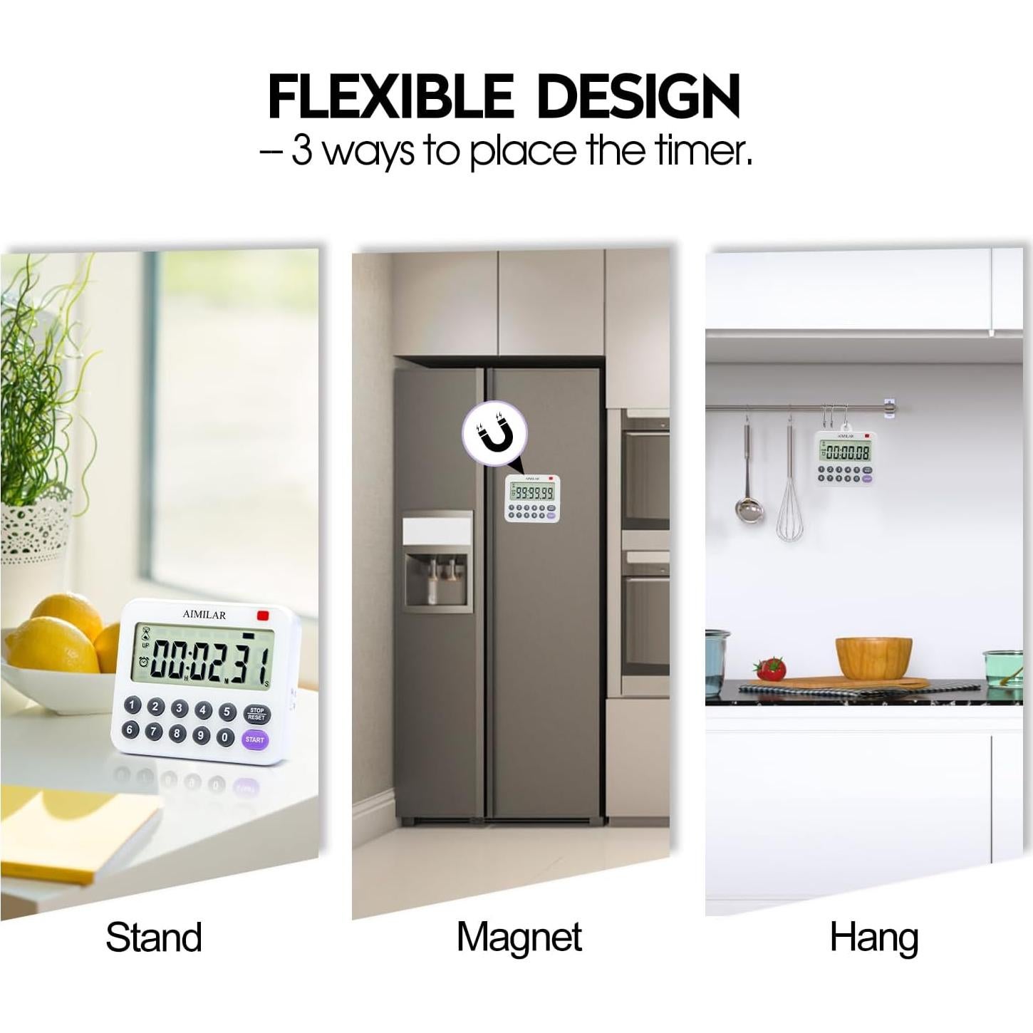 Temporizador de Cocina Digital AIMILAR con Alarma Fuerte y Teclado