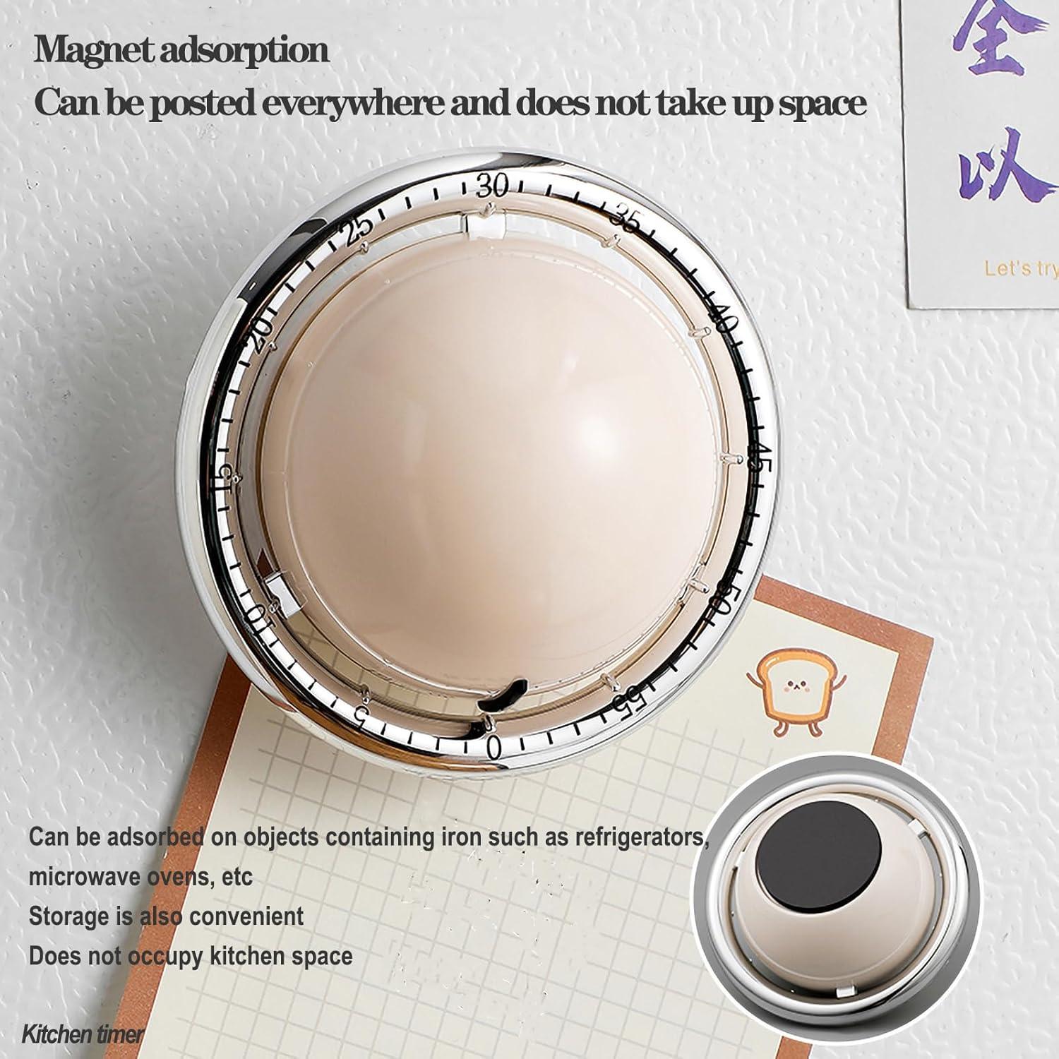 Temporizador de Cocina Mecánico LingLance 60 Minutos Magnético Negro