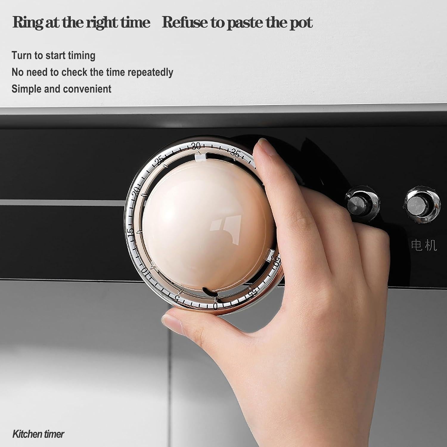 Temporizador de Cocina Mecánico LingLance 60 Minutos Magnético Negro