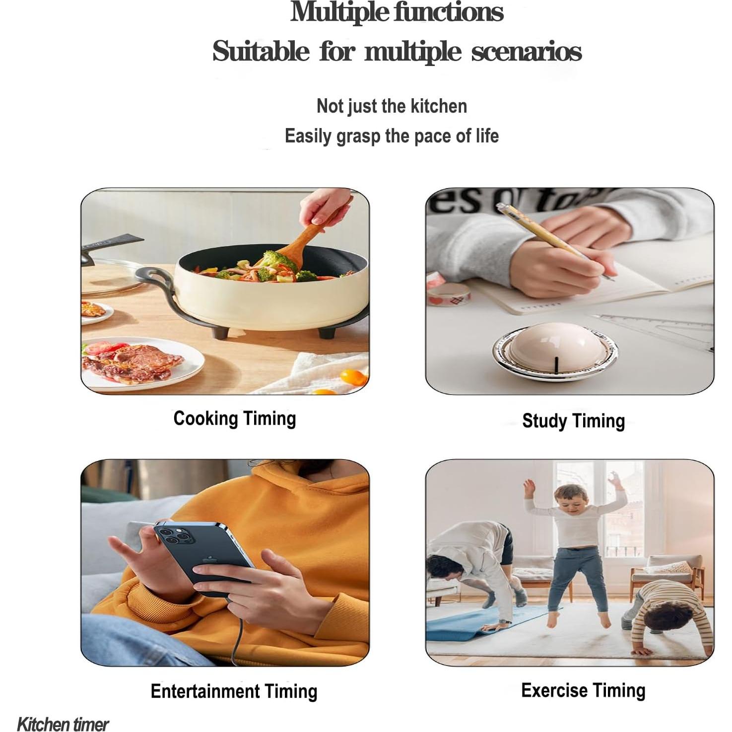 Temporizador de Cocina Mecánico LingLance 60 Minutos Magnético Negro