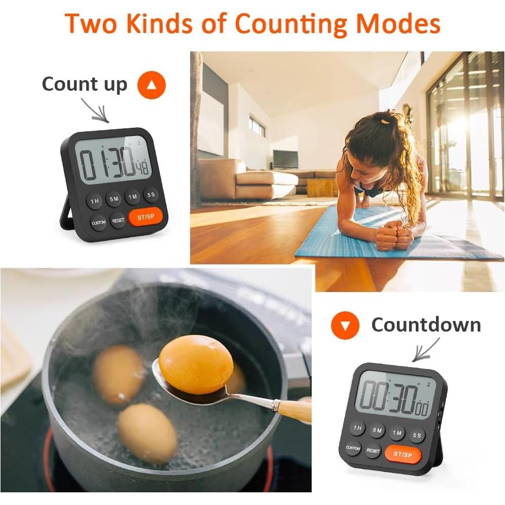 Temporizador Digital LIORQUE con Alarma Fuerte y Pantalla Grande