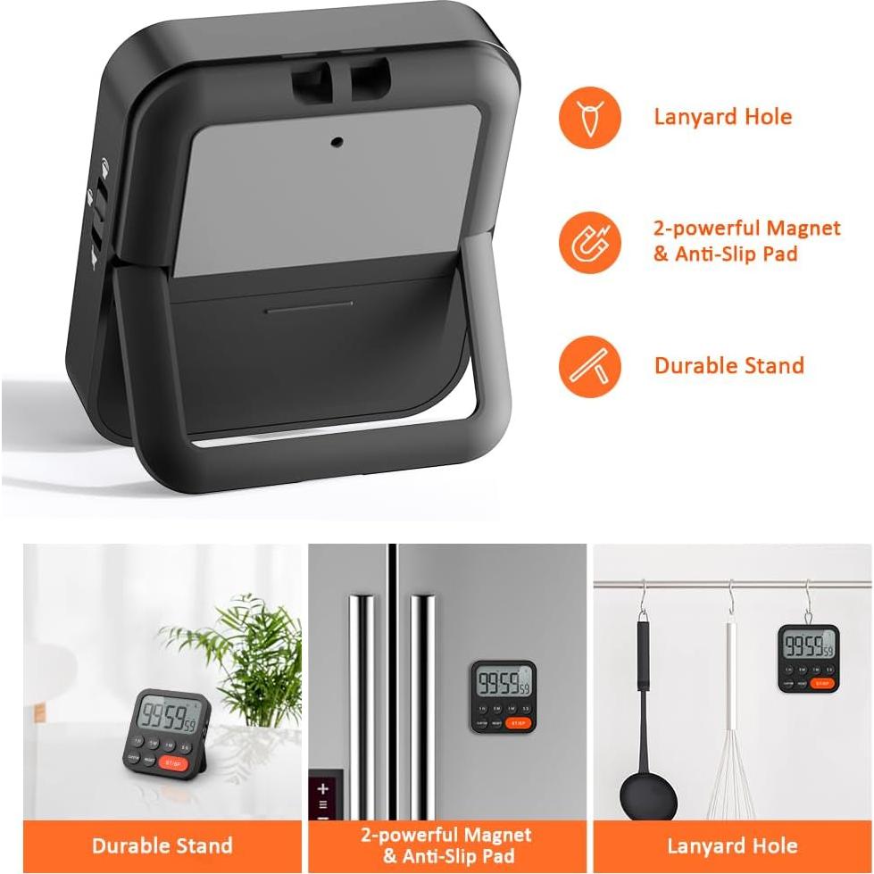 Temporizador Digital LIORQUE con Alarma Fuerte y Pantalla Grande