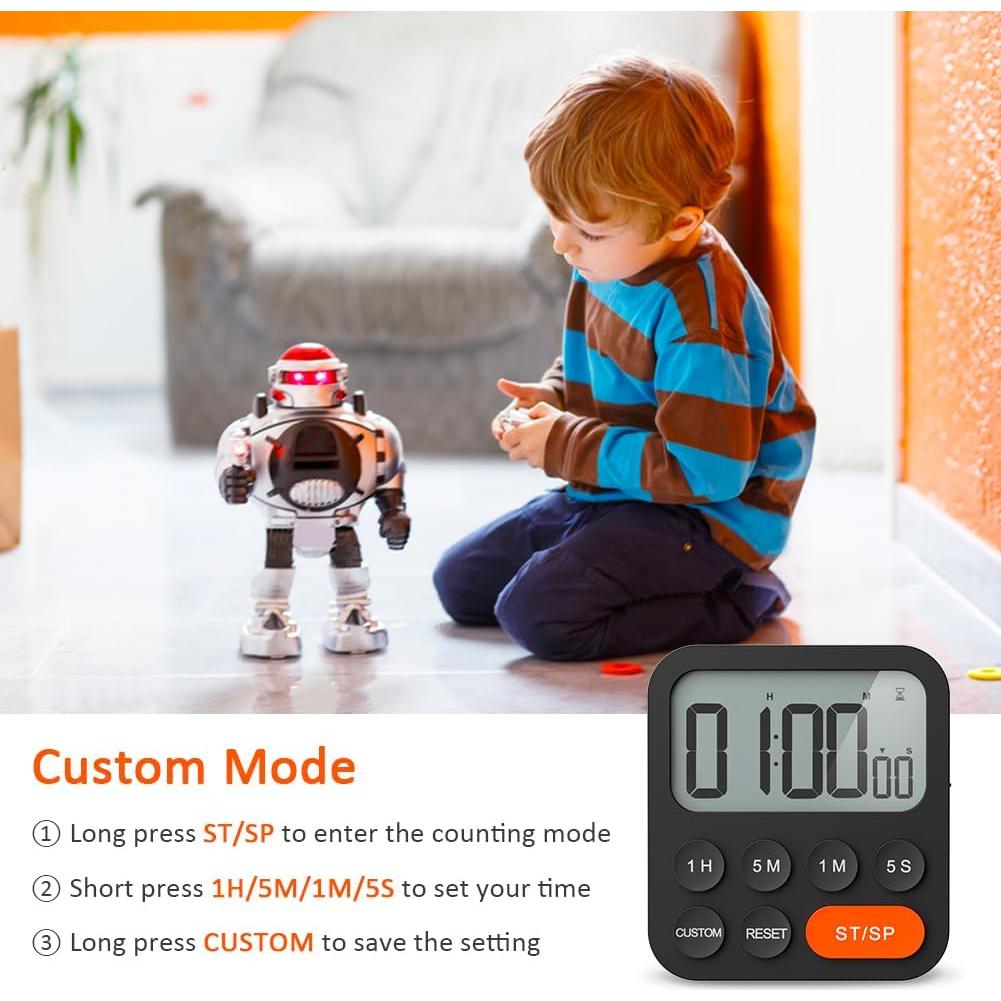 Temporizador Digital LIORQUE con Alarma Fuerte y Pantalla Grande