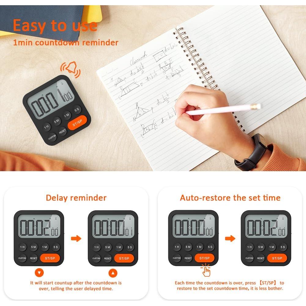 Temporizador Digital LIORQUE con Alarma Fuerte y Pantalla Grande