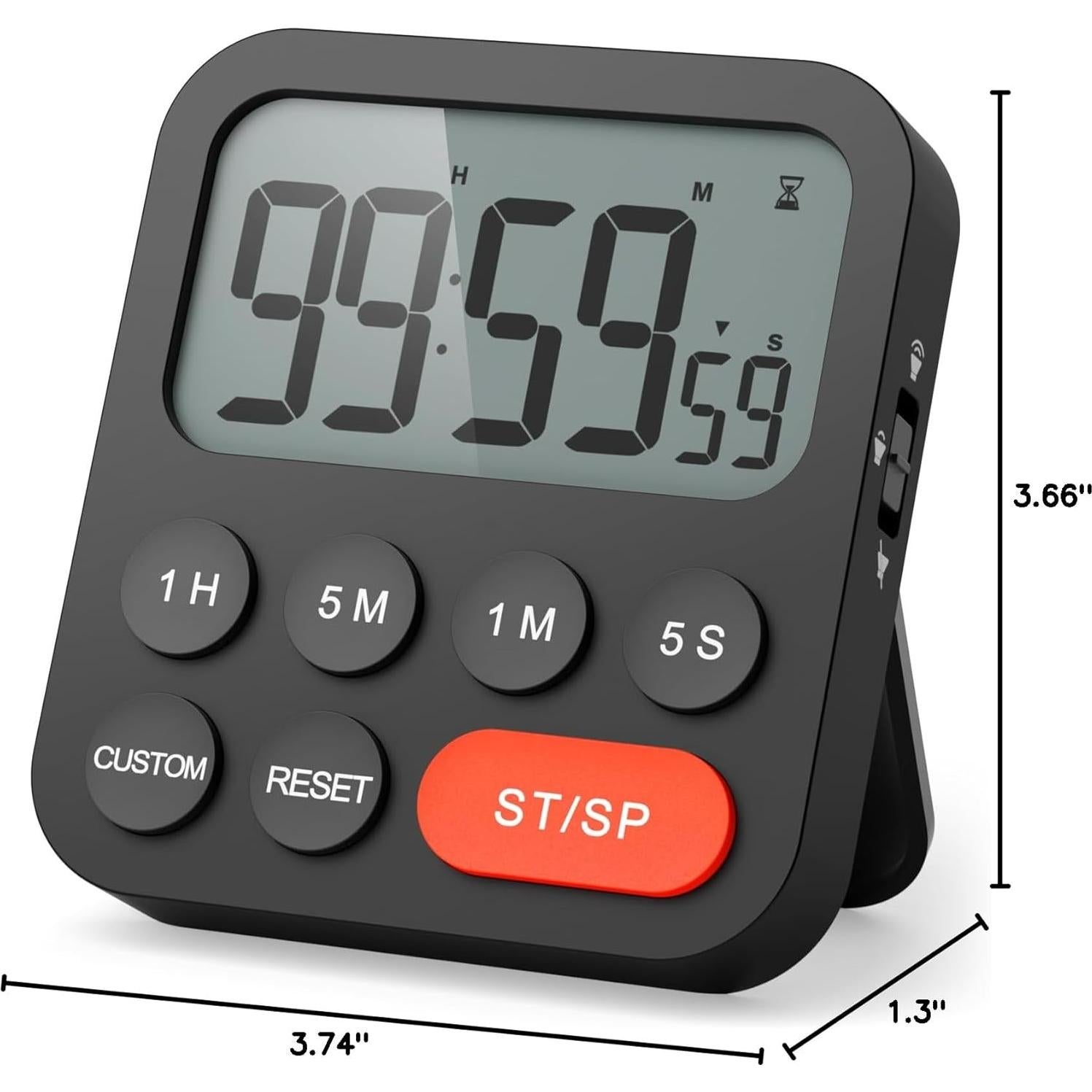 Temporizador Digital LIORQUE con Alarma Fuerte y Pantalla Grande