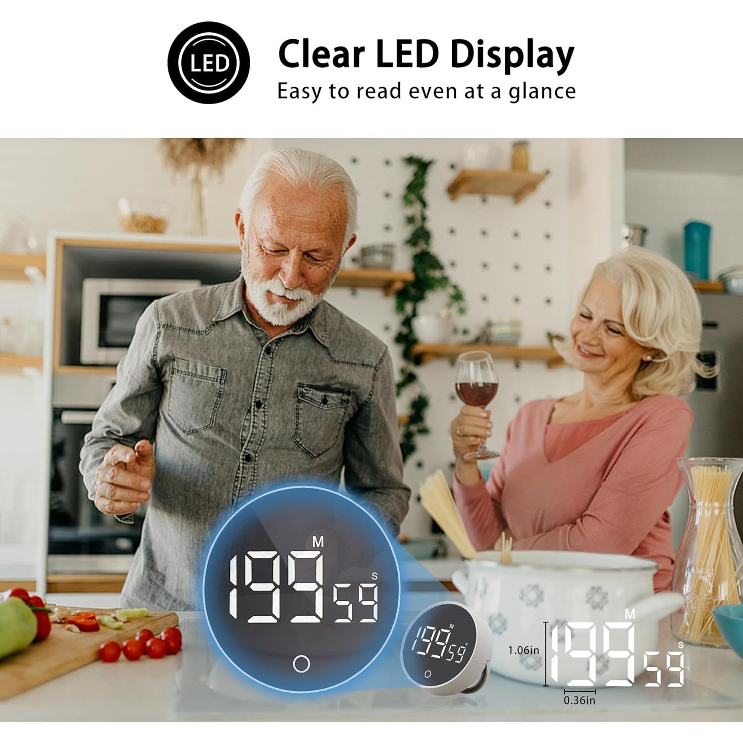 Temporizador de Cocina Digital RZASL Magnético 200 Minutos