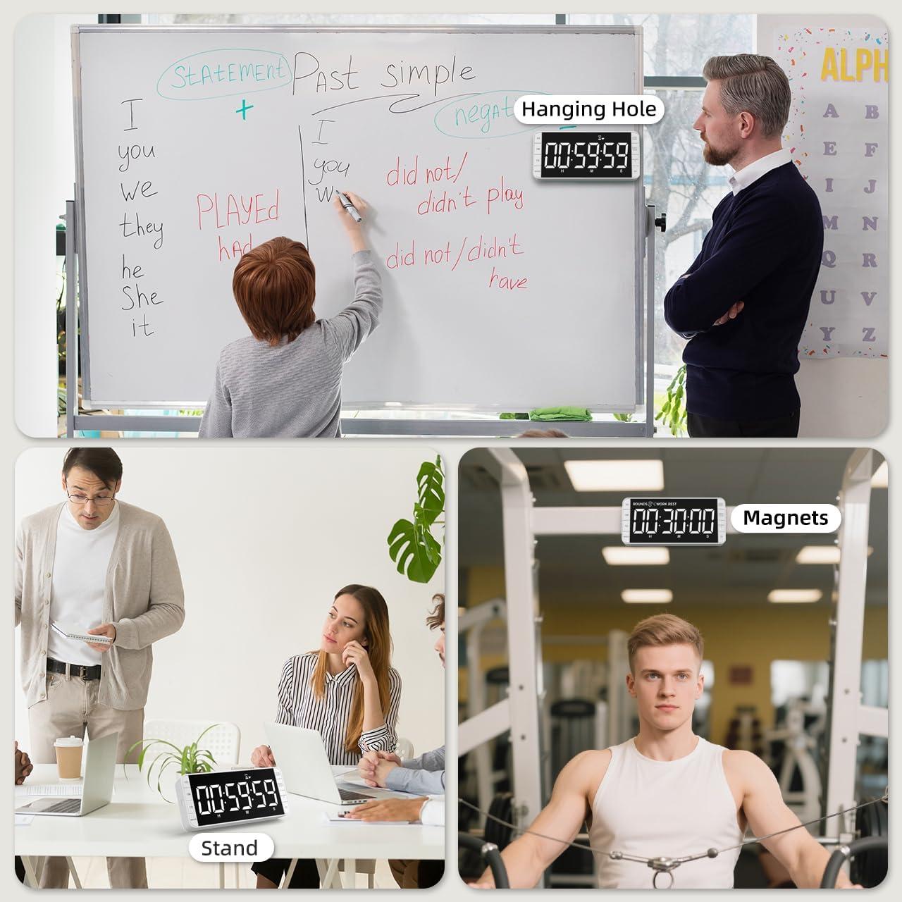 Temporizador de cocina MeesMeek 7.8" LED recargable blanco